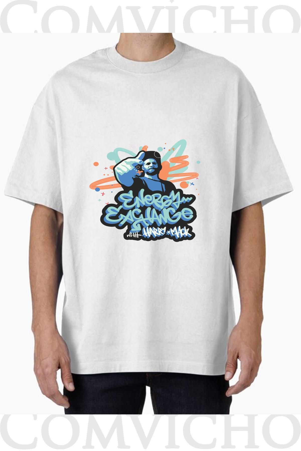 COMVİCHO Unisex energy v1 Tasarım Baskılı Oversize Tişört