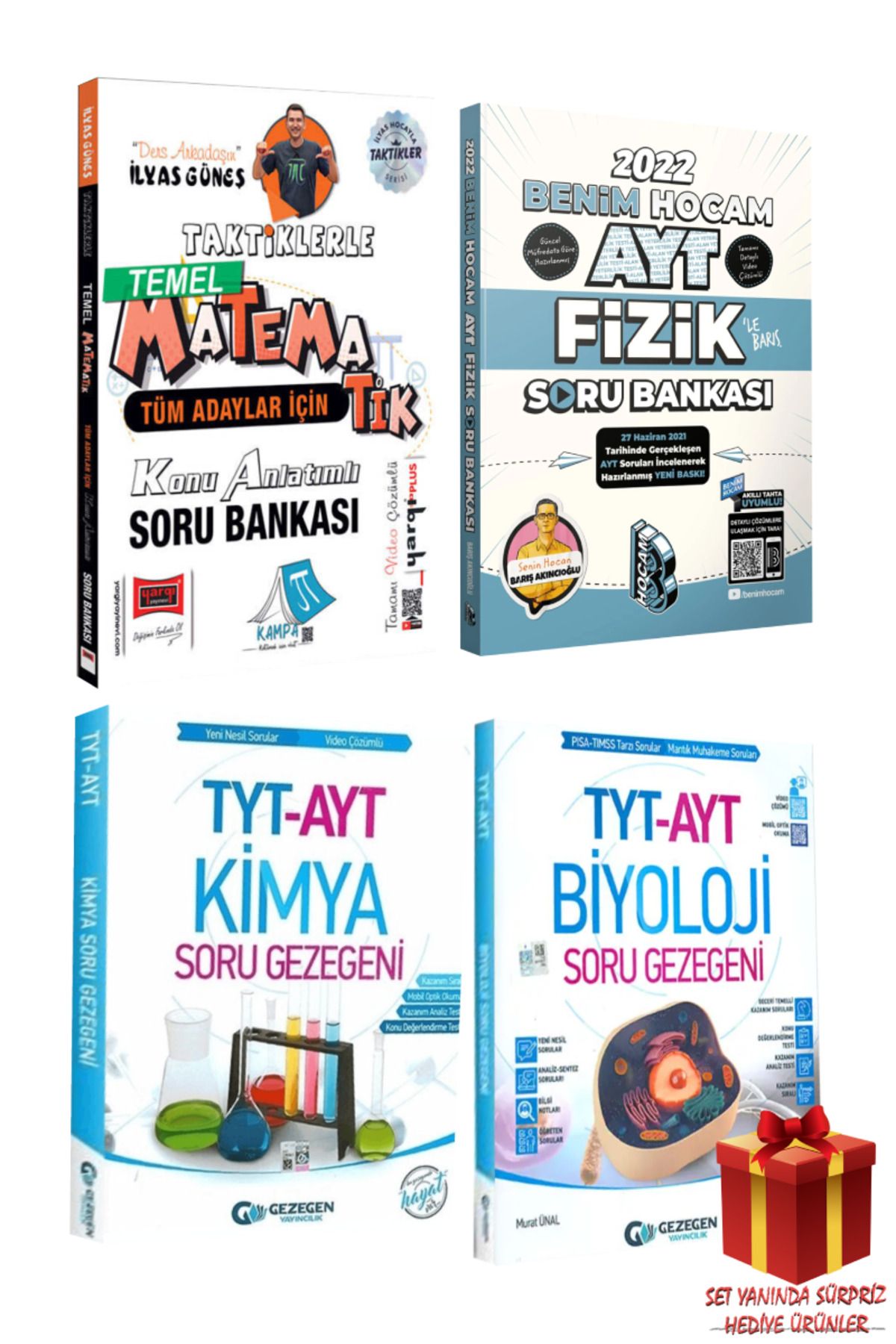 Yargı Yayınları İlyas Güneş Taktiklerle Matematik Konu Anlatımlı Soru Bankası+ TYT-AYT Kimya Biyoloji+AYT Fizik Soru