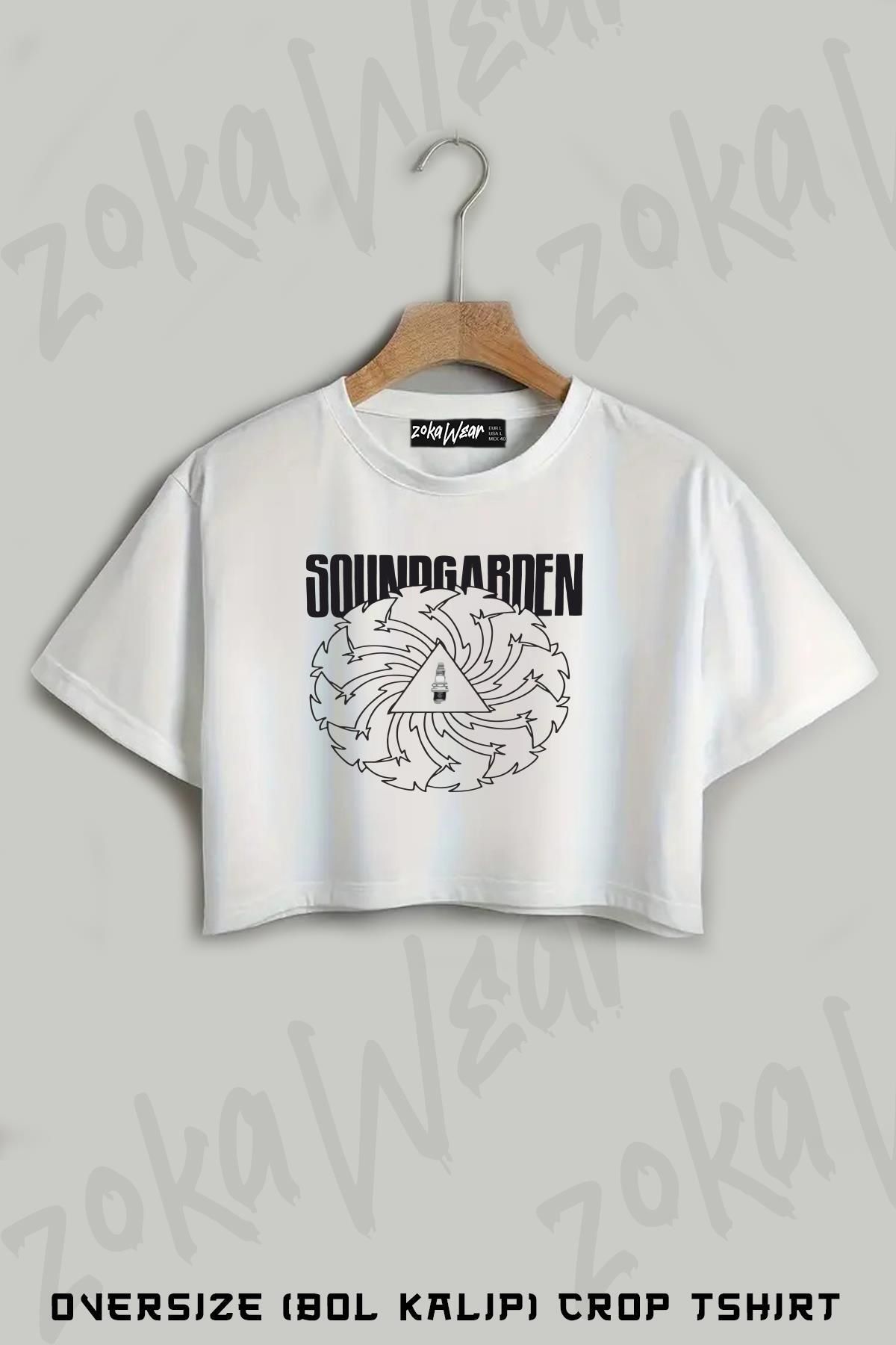 ZOKAWEAR Soundgarden Baskılı Oversize Crop T-Shirt