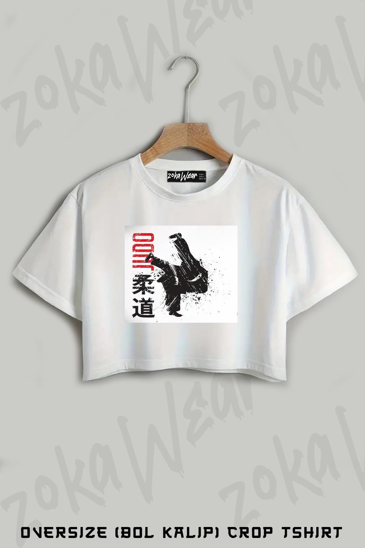 ZOKAWEAR Judo v2 Baskılı Oversize Crop T-Shirt