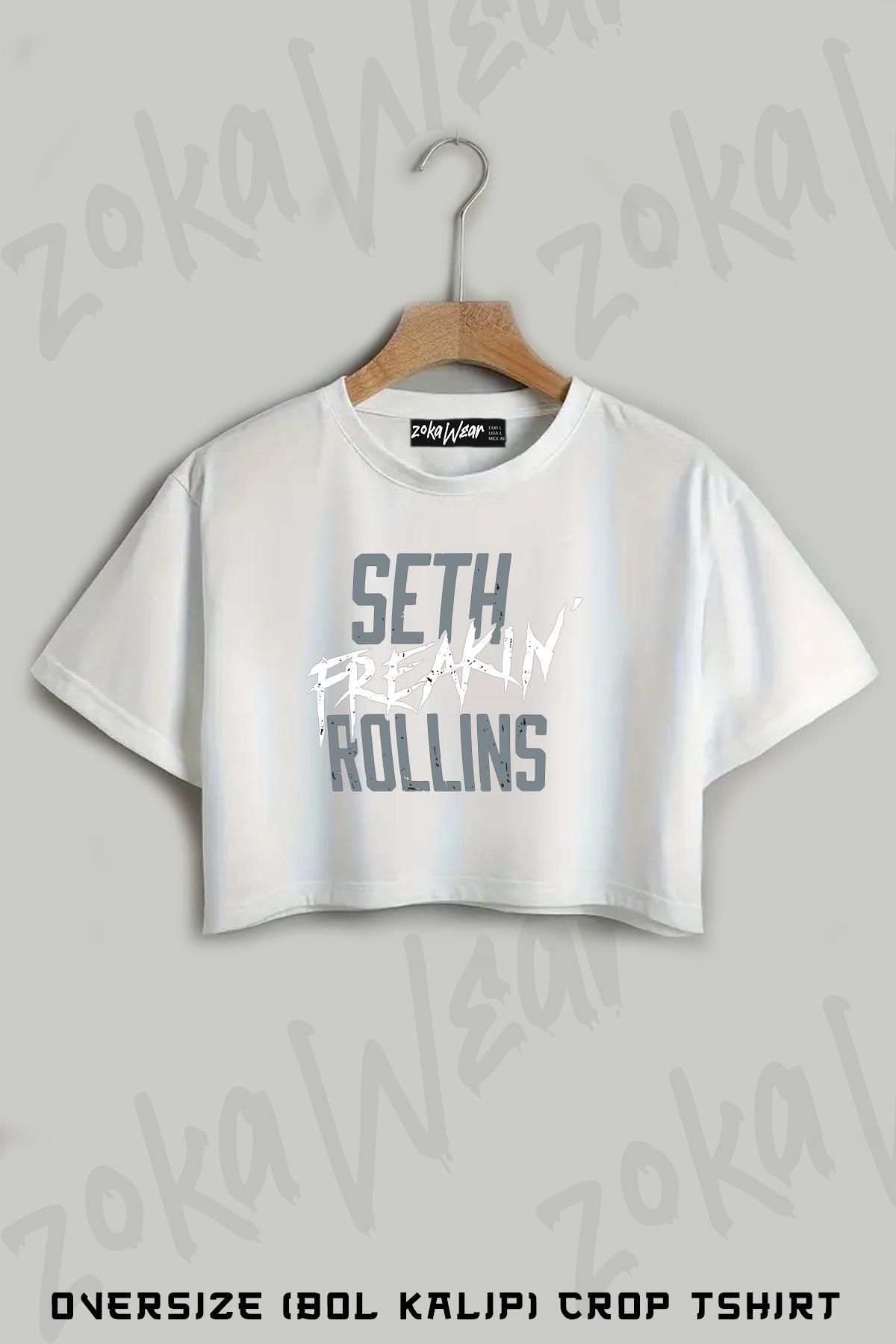 ZOKAWEAR Seth Freking Rollins Baskılı Oversize Crop T-Shirt