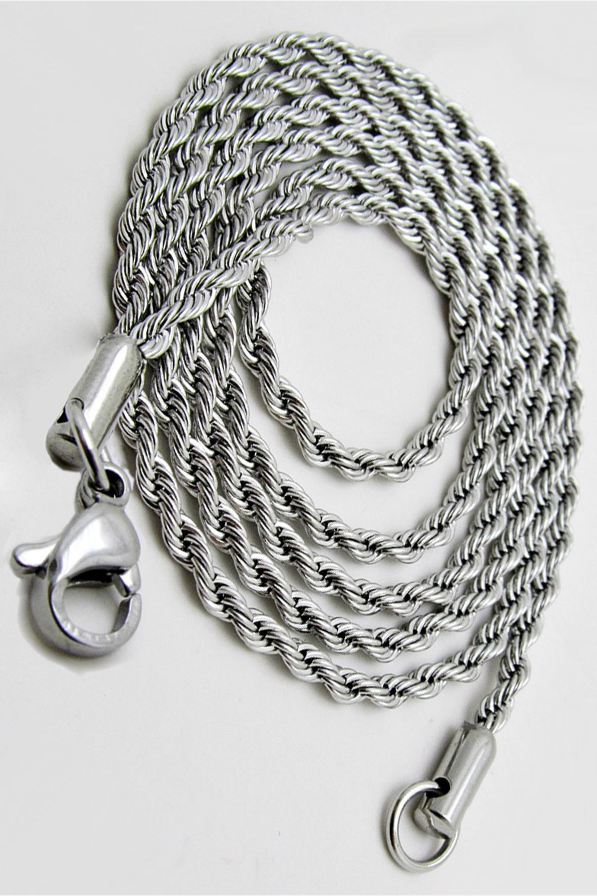 JEWELRY Burgu Halat Erkek Çelik Zincir Kolye 2.5 mm İnce b028i