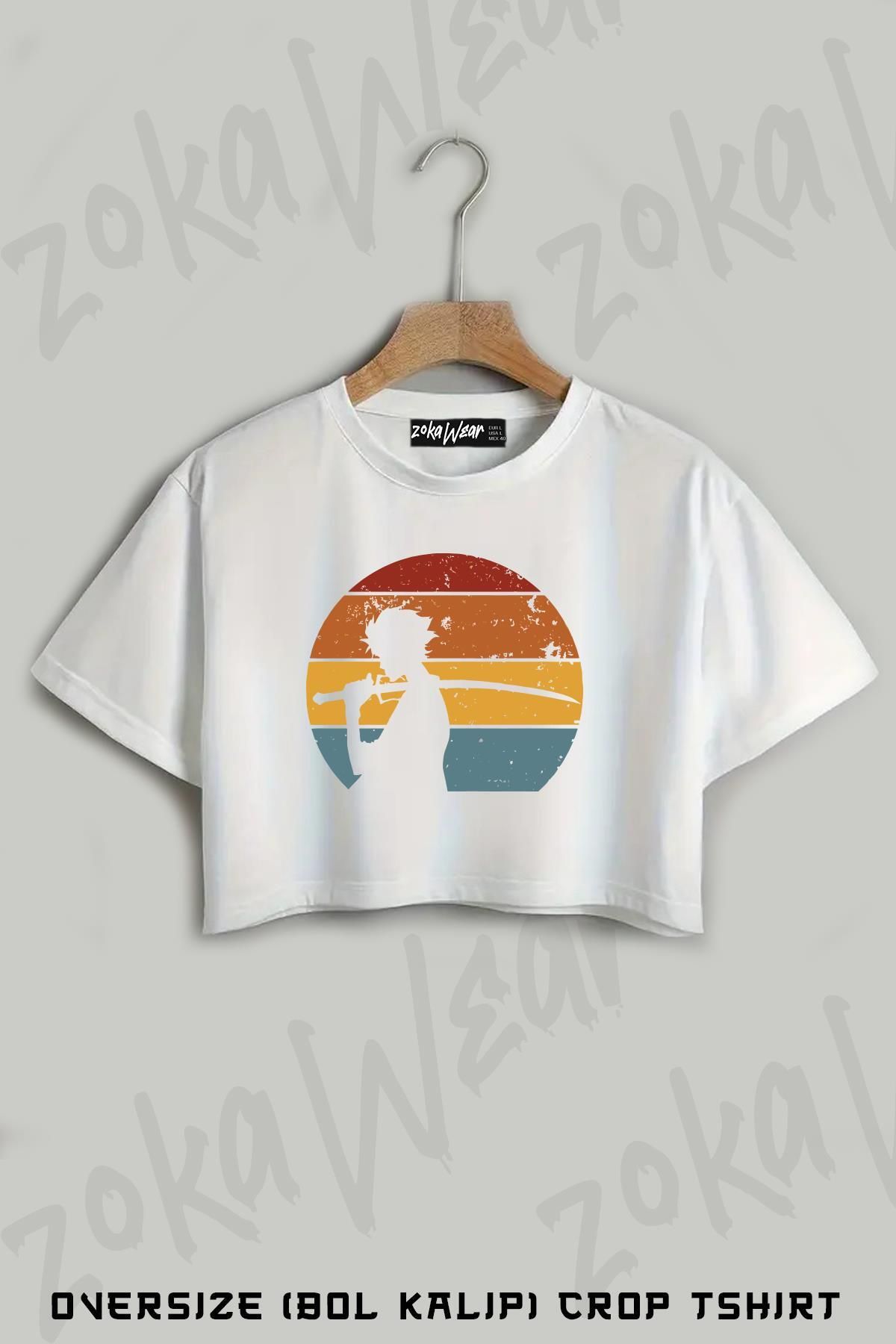 ZOKAWEAR Samurai Champloo Mugen 2 Baskılı Oversize Crop T-Shirt