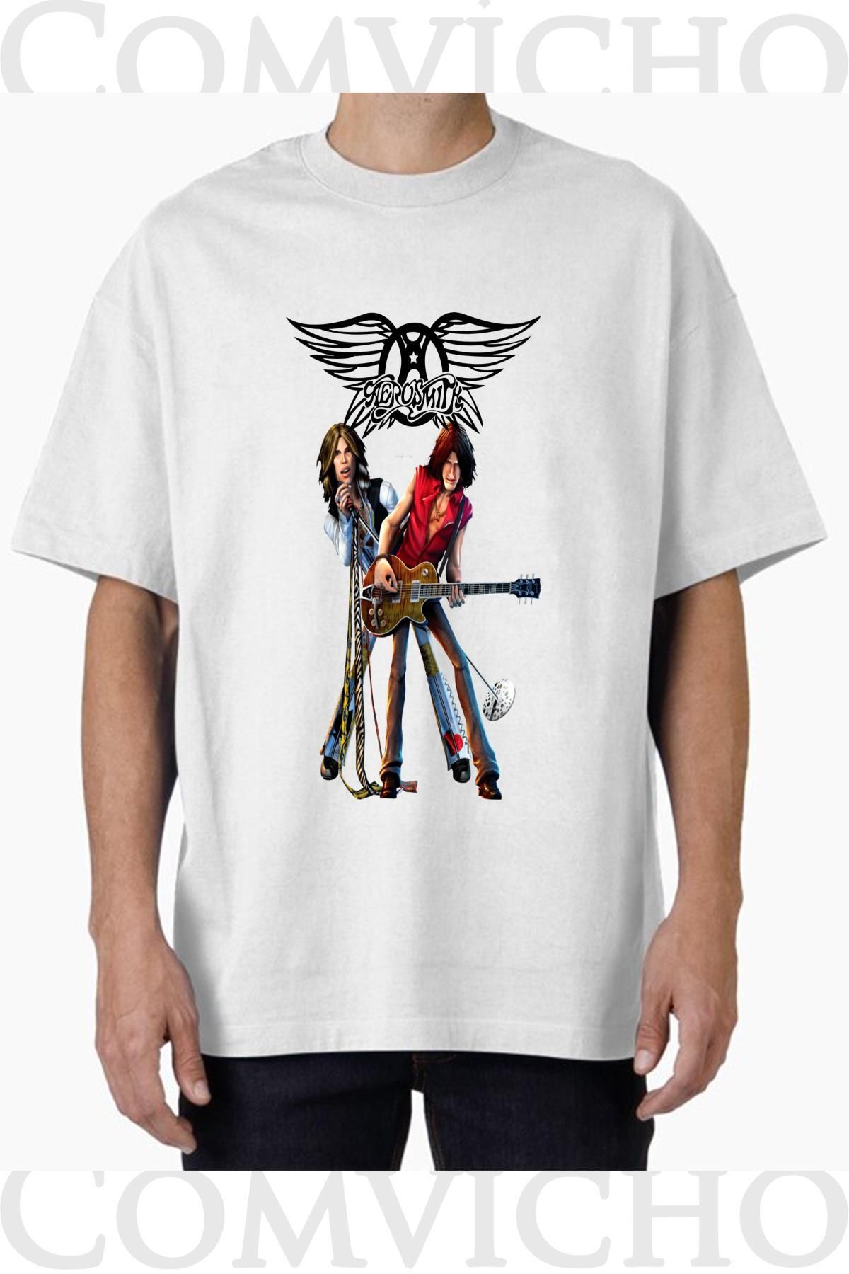 COMVİCHO Unisex kerosmıt v1 Tasarım Baskılı Oversize Tişört