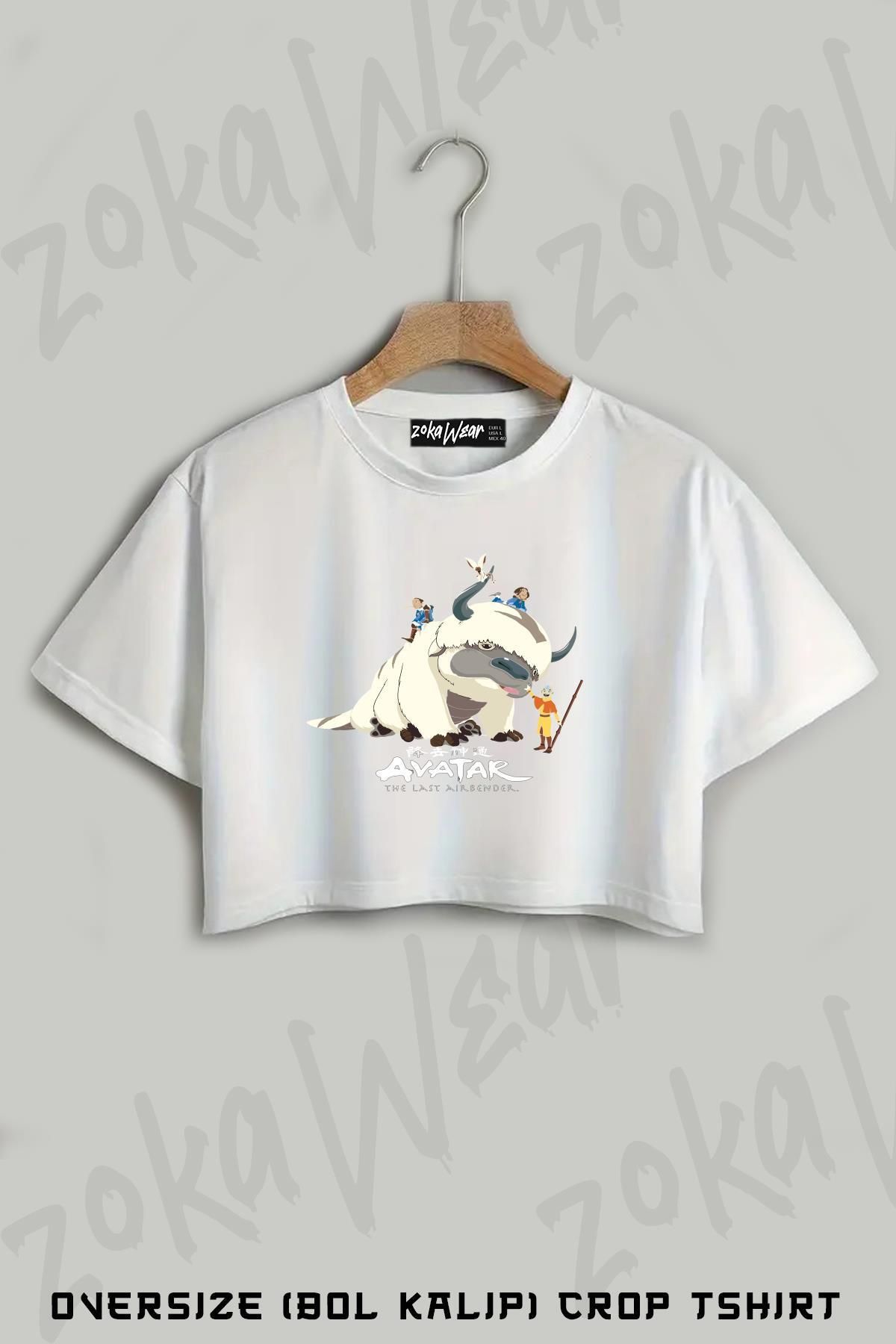 ZOKAWEAR Avatar The Last Airbender Appa v2 Baskılı Oversize Crop T-Shirt