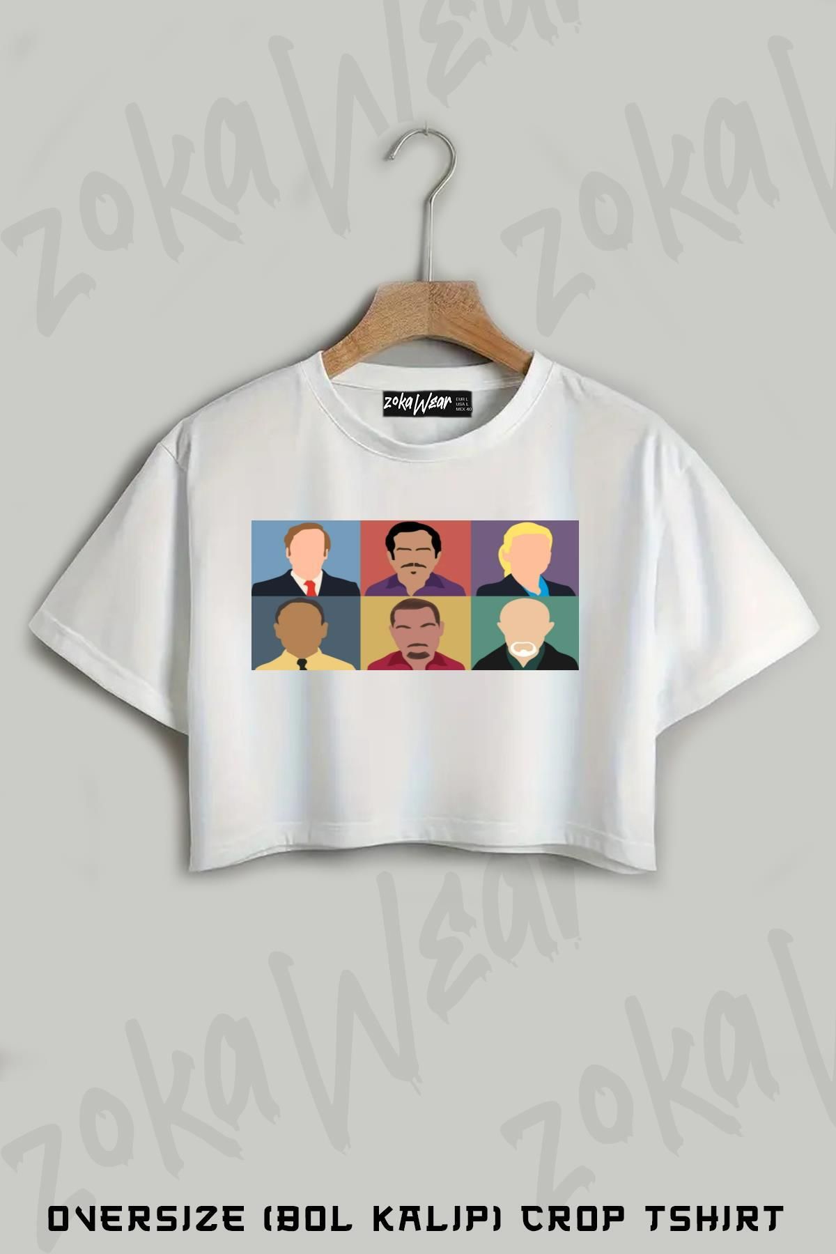 ZOKAWEAR Better Call Saul Retro Baskılı Oversize Crop T-Shirt