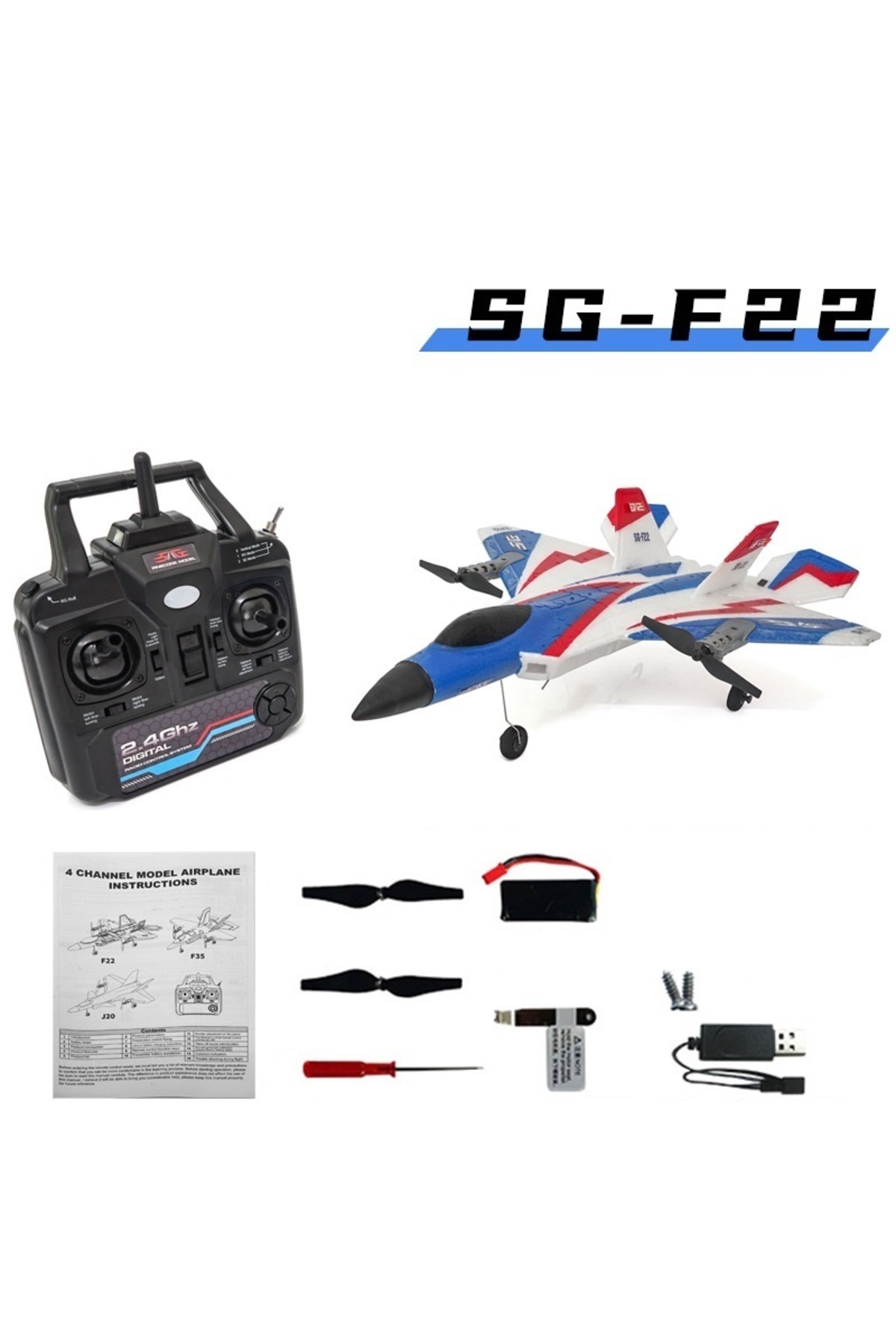 Choice-SG F22 F22 RC Foam Plane 4 Channels 6G Auto Stabilization with 4K Camera Stunt Remote Control Airpla 1