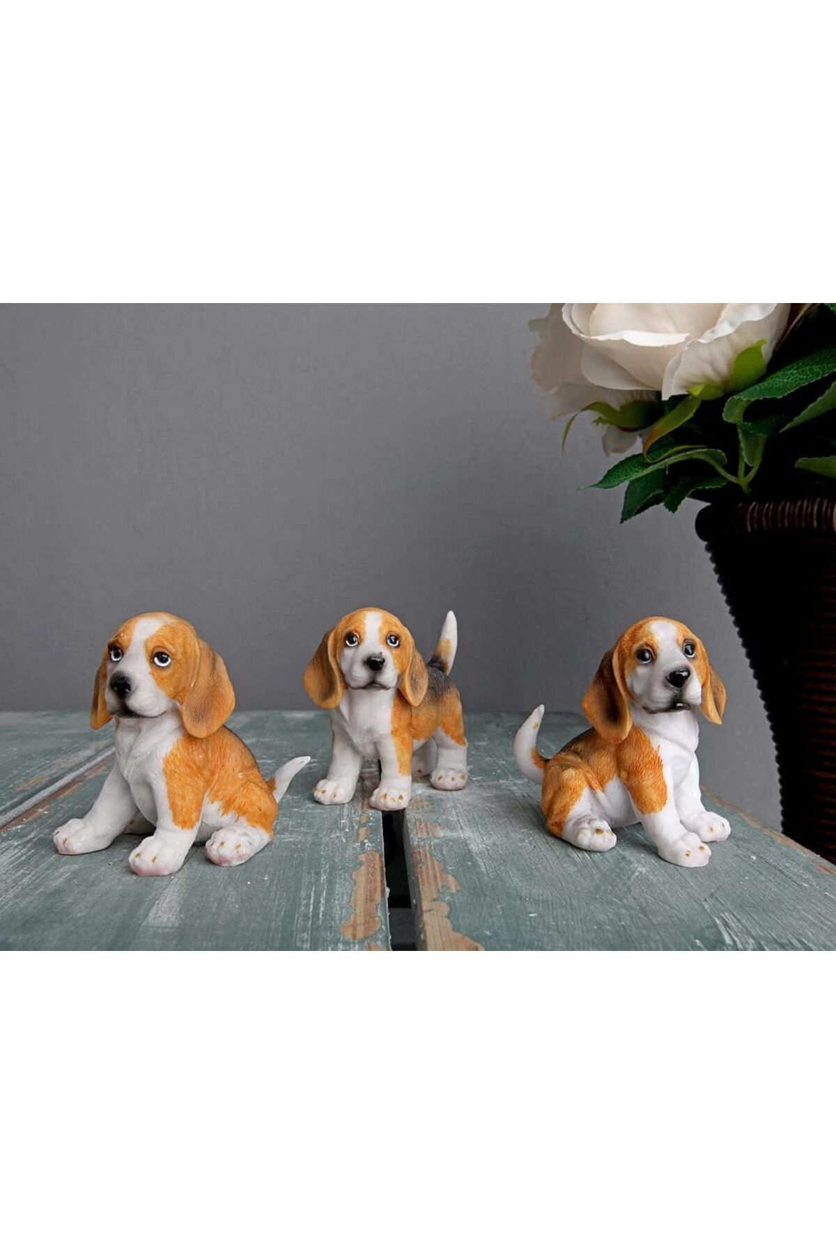 SerenityHaven Pretty 3'lü Köpek Biblo 4x7 cm