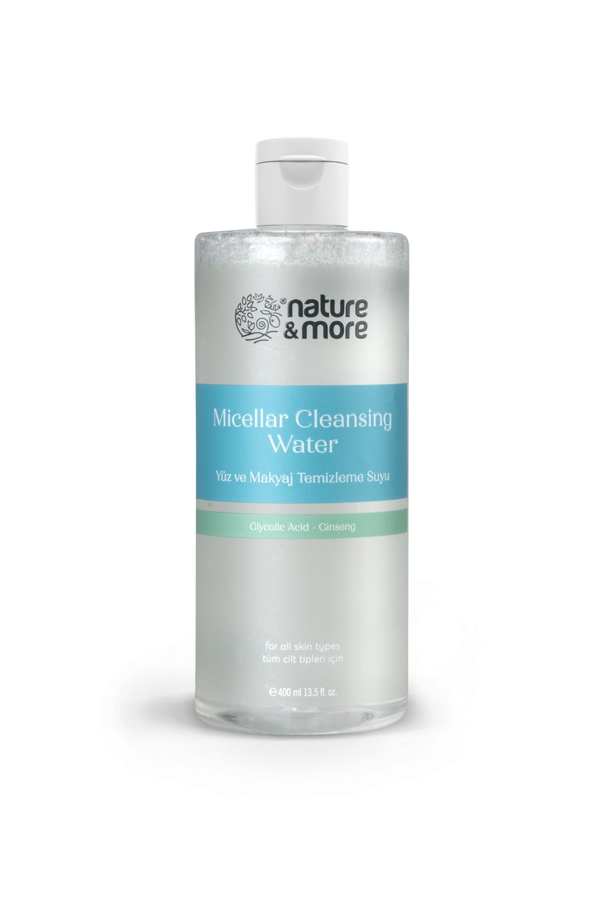 Nature More Yüz Ve Makyaj Micellar Temizleme Suyu Glycolic Acid & Gingseng 400ml