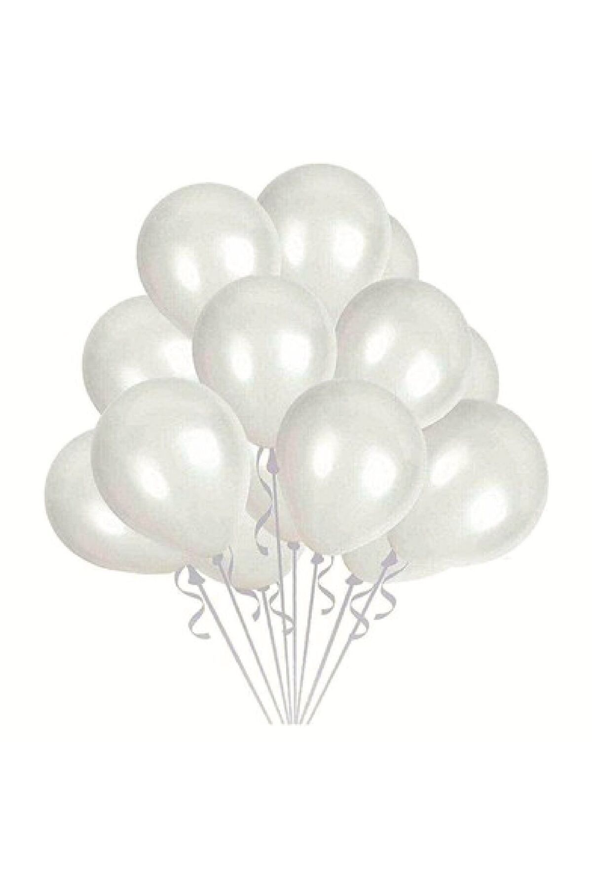 PARTİMİO PARTİ MALZEMELERİ 10'lu Metalik Beyaz Balon 12'' 30cm