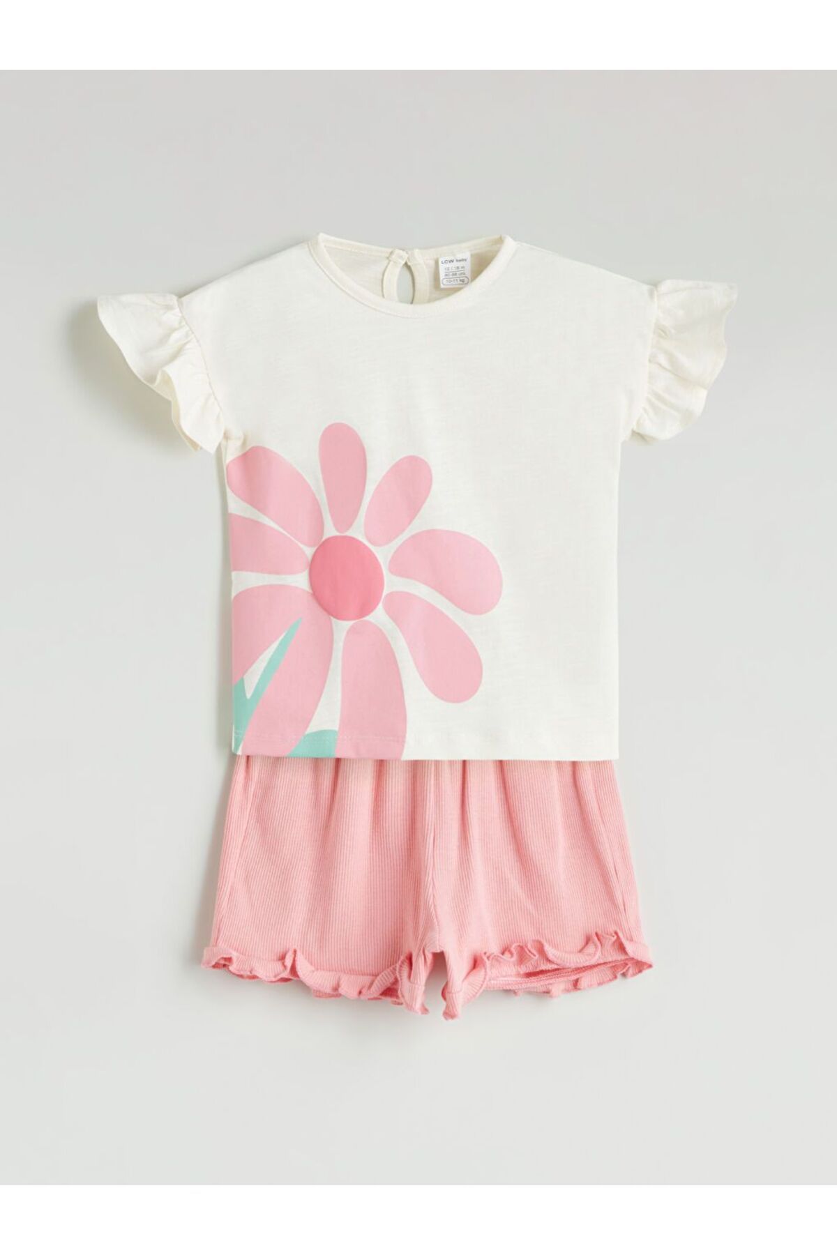 LC Waikiki LCW baby Çiçekli Kız Bebek Bluz ve Şort 2'li