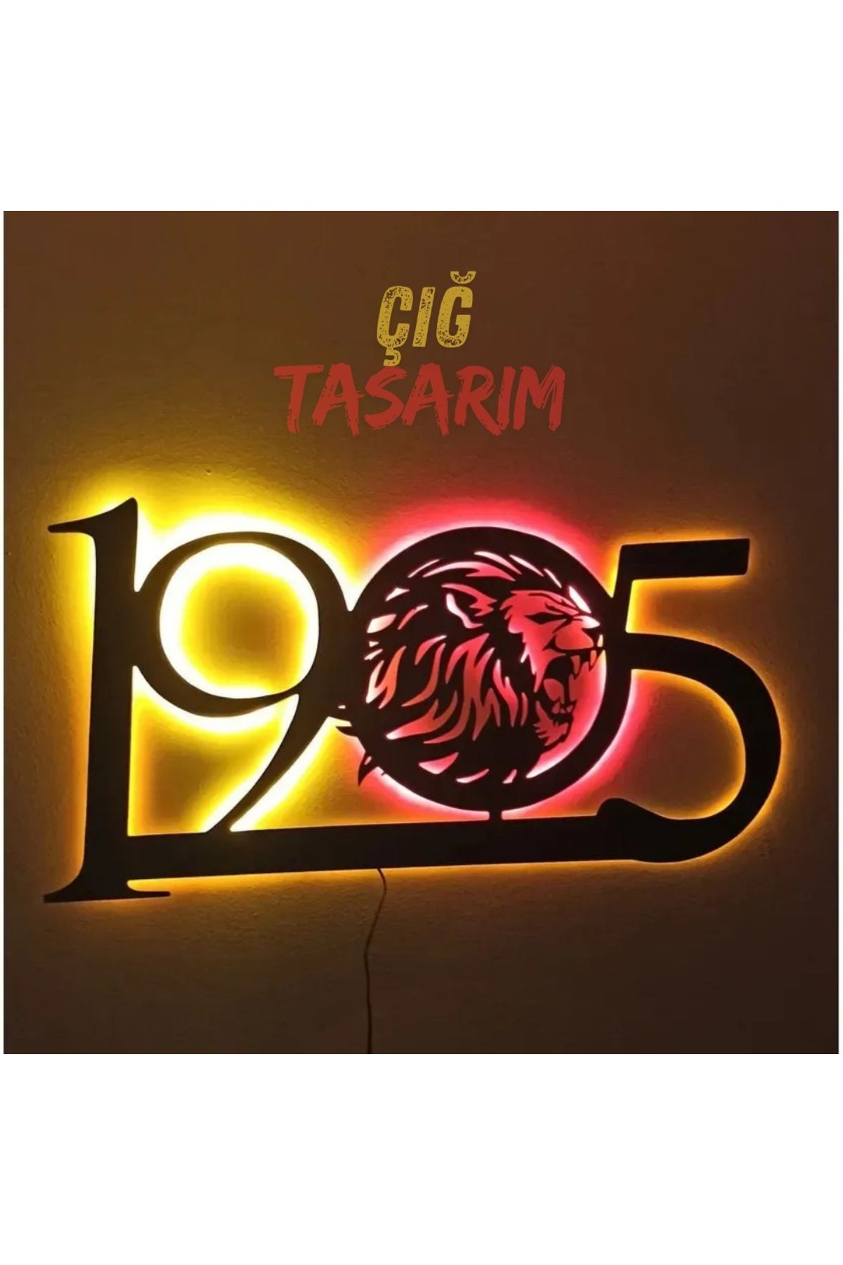 Çığ Tasarım 1905 Taraftar Tablosu Hediyelik Duvar Süsü 5 Yıldız Işıklı 1905 Tablo 1905 Duvar Dekor Tablosu