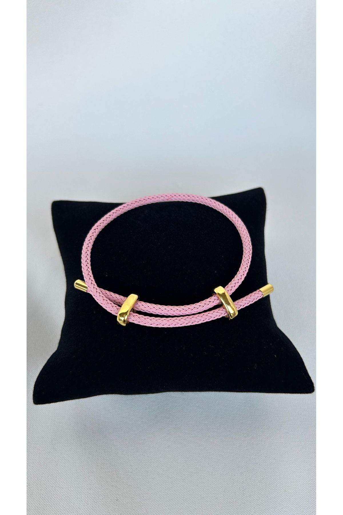 Alvora Accessories Pembe Paslanmaz Çelik Ayarlanabilir İp Bileklik