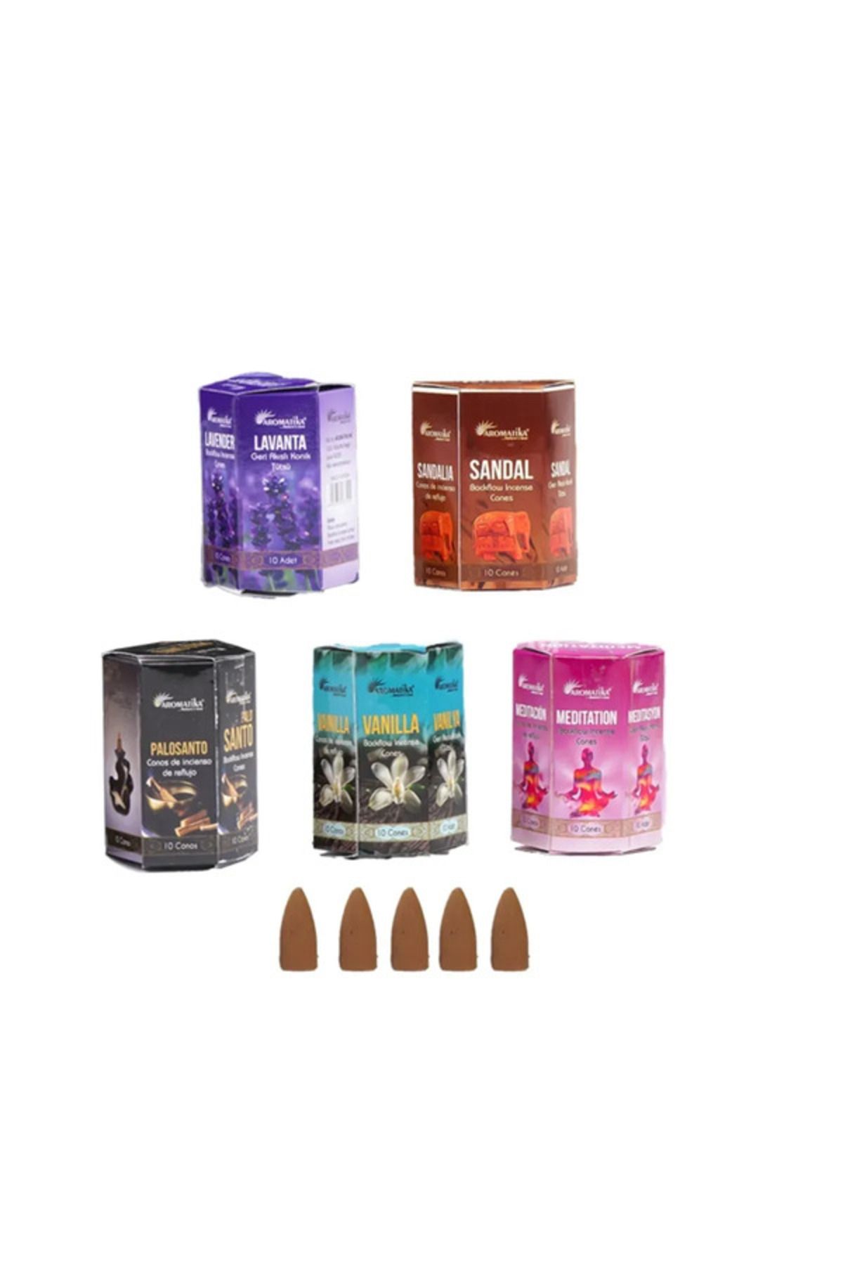 Colourful SHOP 5 Farklı Aroma 'da 50 Adet Geri Akış Tütsü / Oda Kokusu