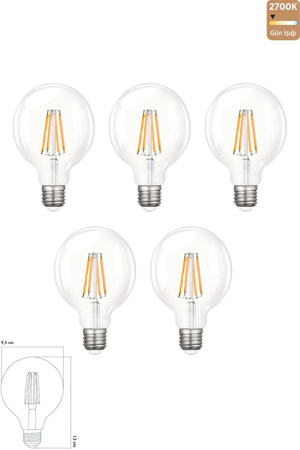 Heka Rustik Led Ampul E27 G95 6W 2700K Gün Işığı ERD-88