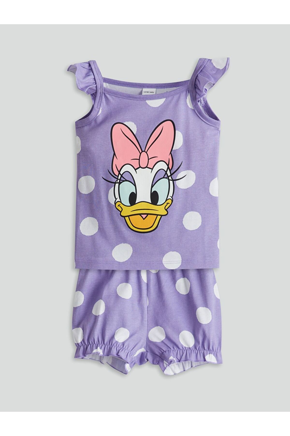 LC Waikiki LCW baby Daisy Duck Baskılı Kız Bebek Şortlu Pijama Takım