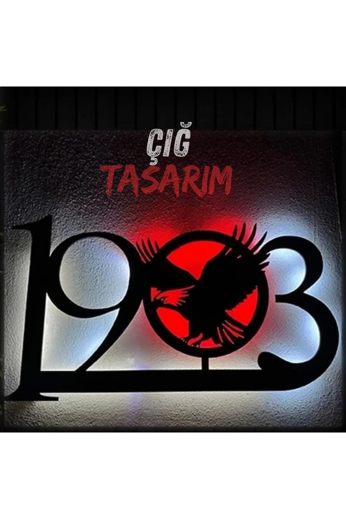Çığ Tasarım 1903 Taraftar Tablosu Hediyelik Duvar Süsü Işıklı 1903 Tablo 1903 Duvar Dekor Tablosu