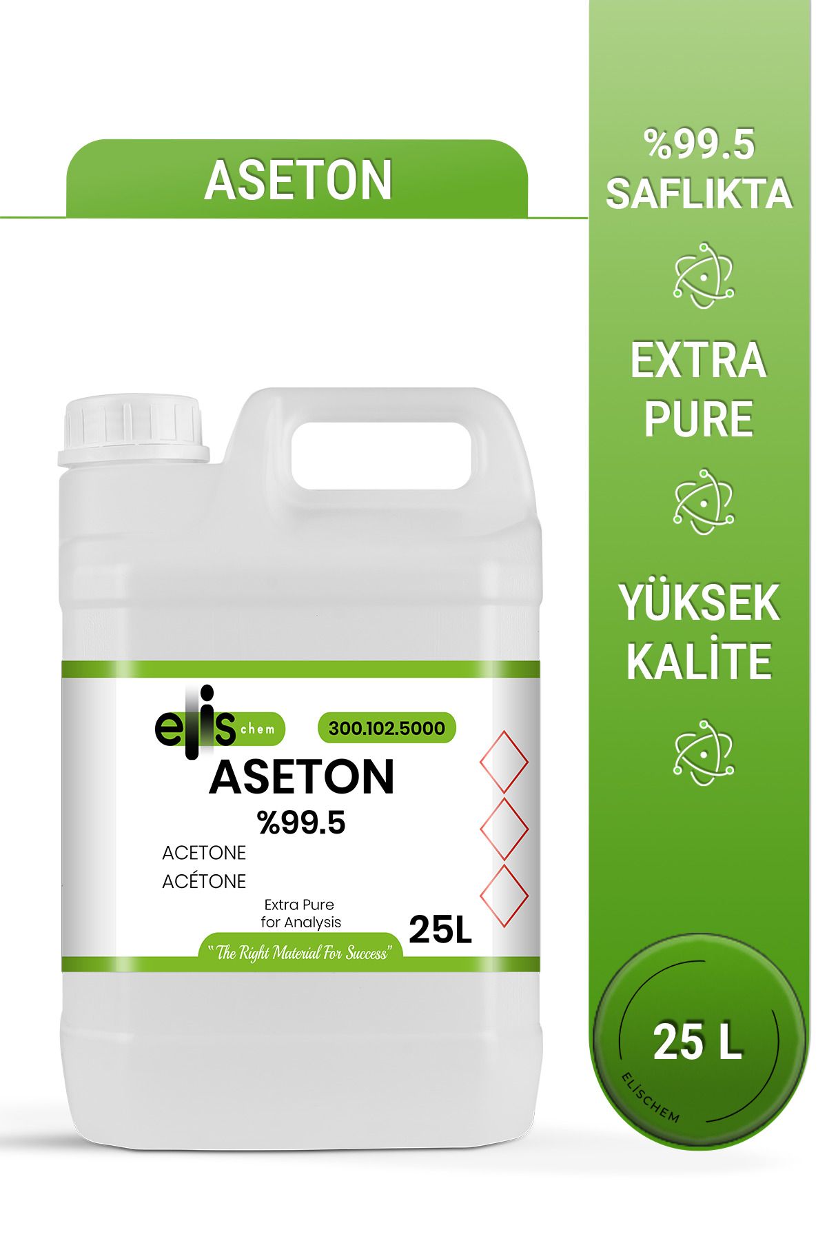 elischem Aseton %99,5 Kimyasal Saflıkta 25 L