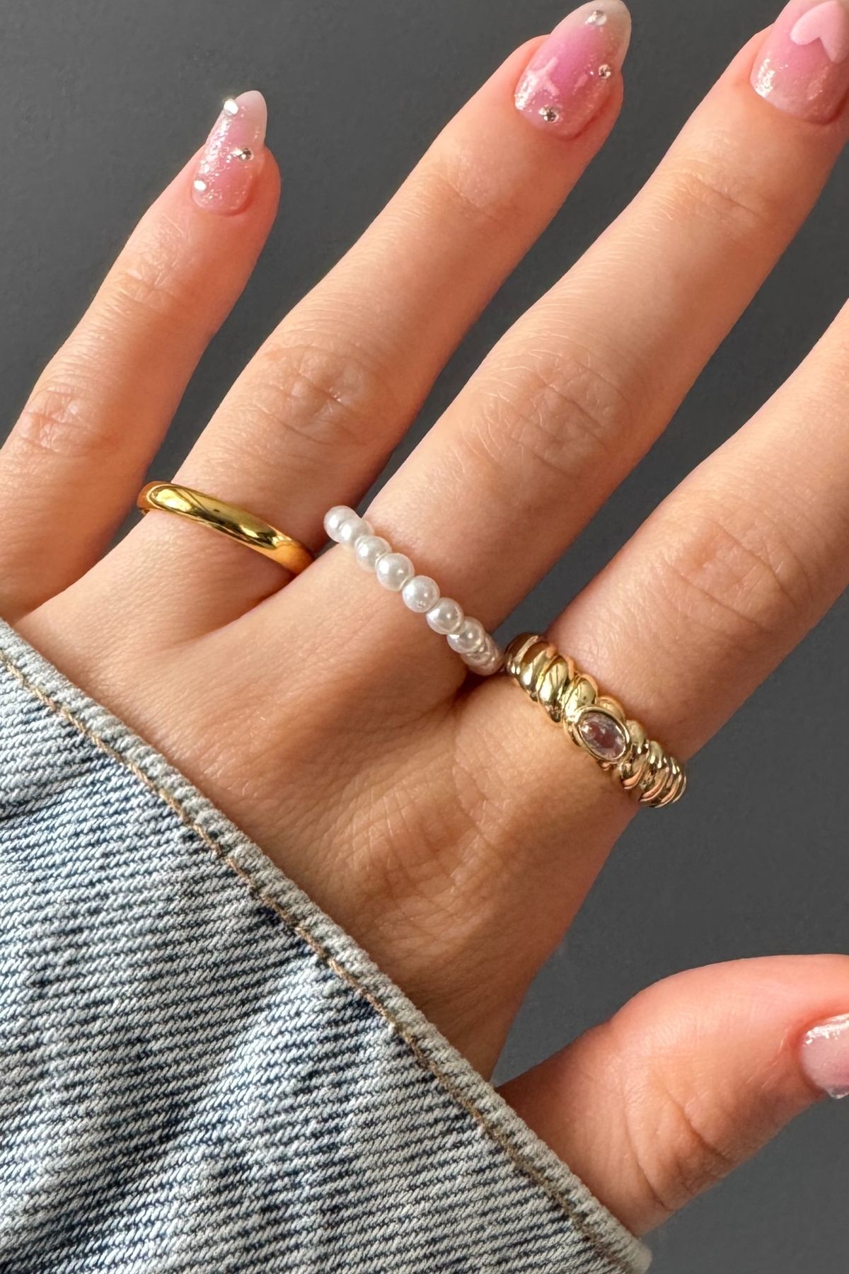 H&E DESIGN Kadın 3'lü Vintage Ayarlanabilir Premium Yüzük Seti