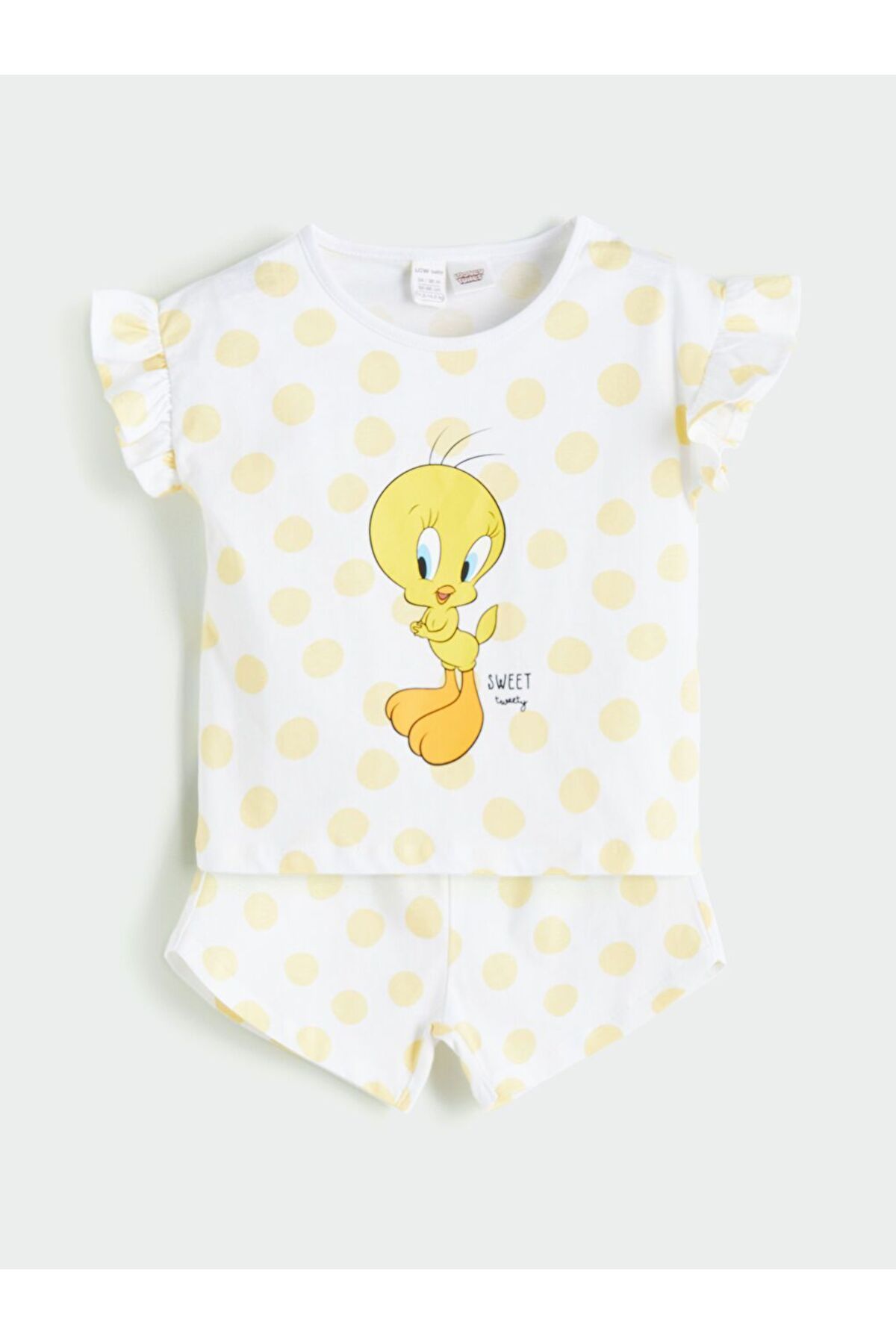 LC Waikiki LCW baby Tweety Baskılı Kız Çocuk Bluz ve Şort 2'li