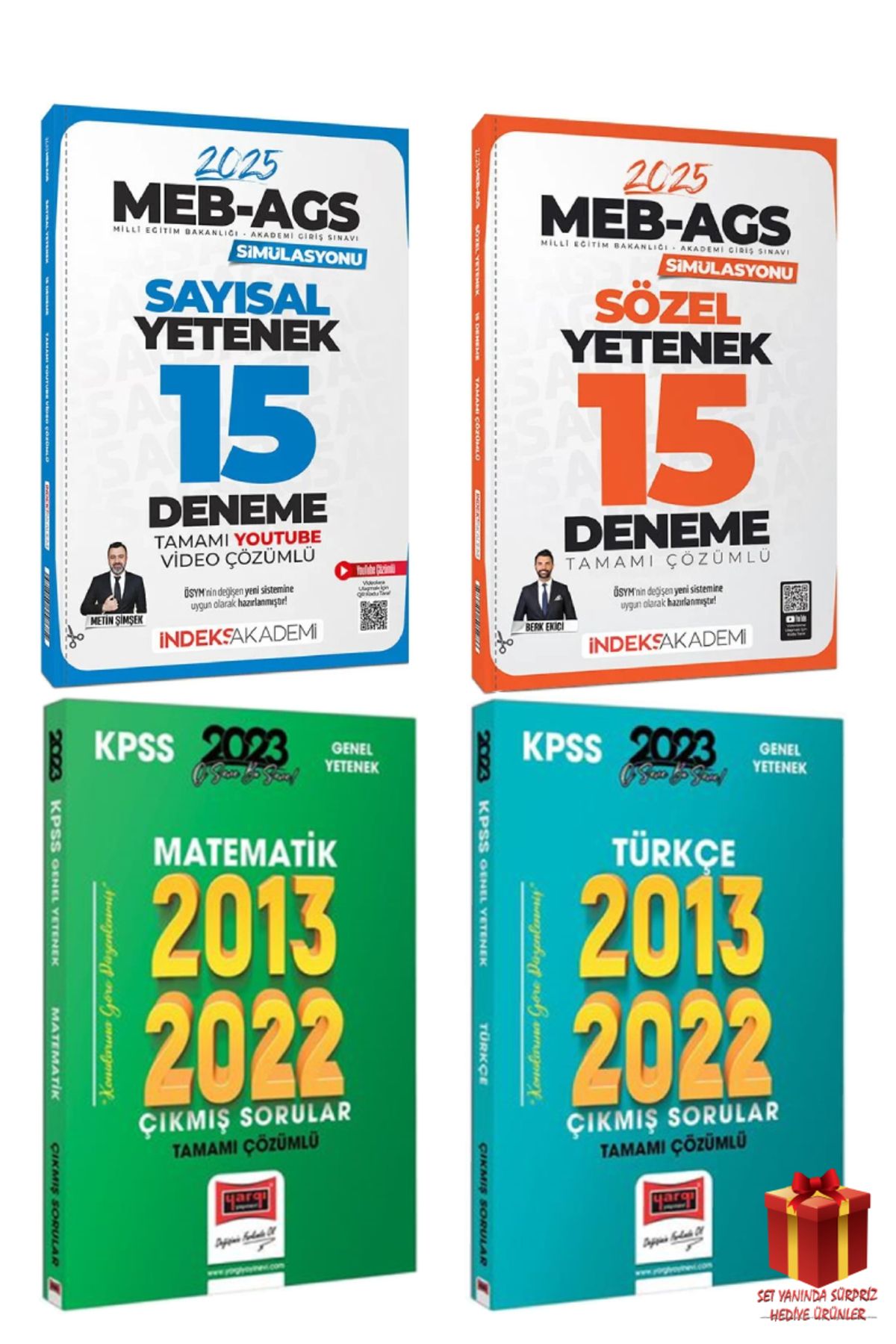 İndeks Akademi 2025 İndeks Akademi MEB AGS Sayısal Sözel Denemeler+Matematik Türkçe Çıkmış Sorular