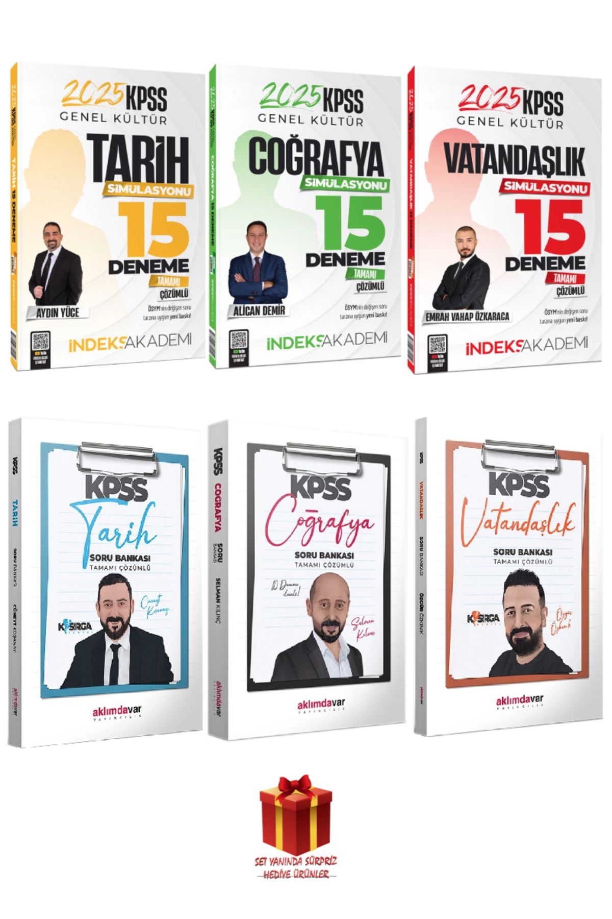 İndeks Akademi 2025 İndeks Akademi KPSS Tarih Coğrafya Vatandaşlık Denemeler+Aklımdavar Soru Bankası Seti