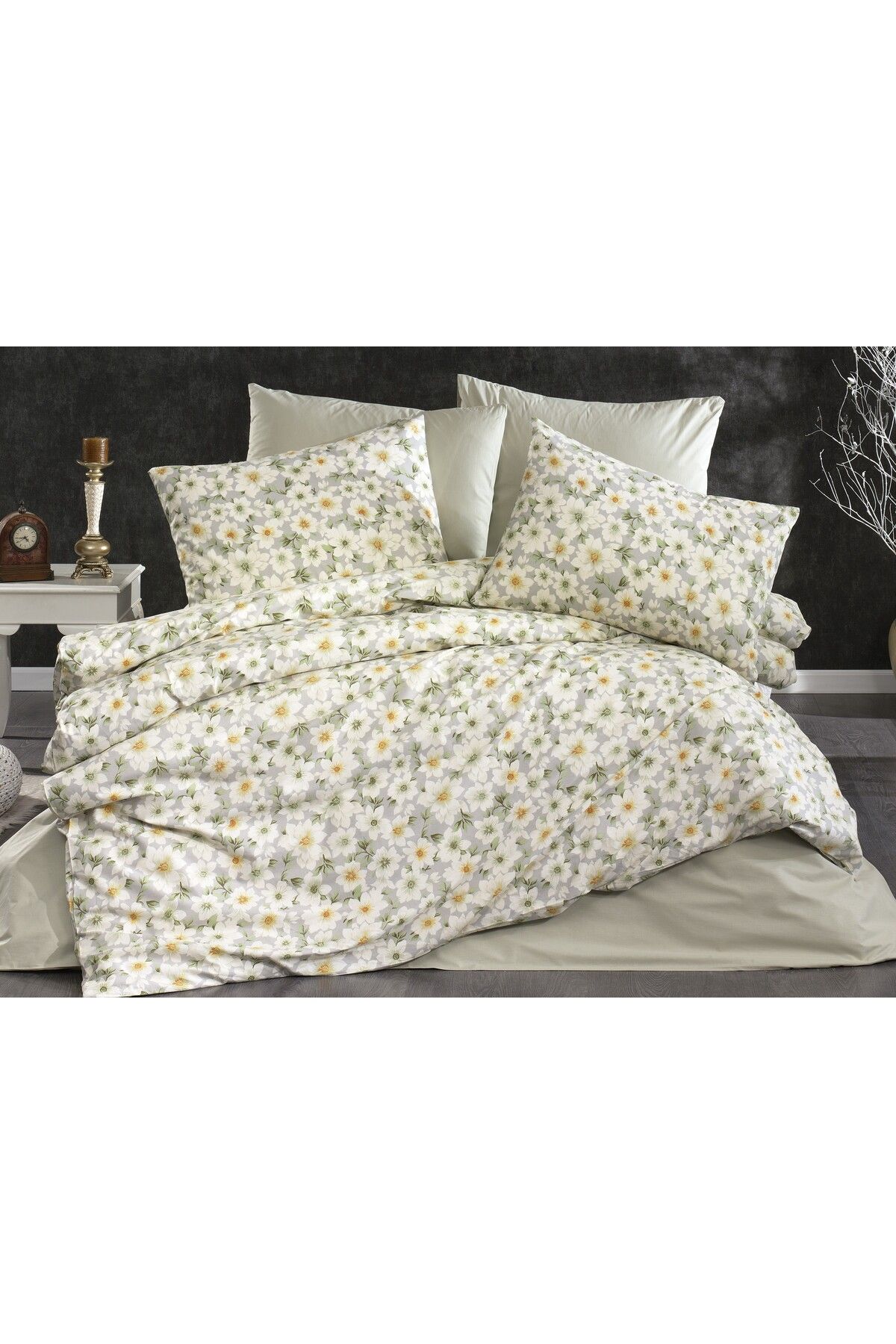 pınarhome collectıon PINAR HOME COLLECTION ÇİFT KİŞİLİK NEVRESİM SETİ 100% PAMUK (200X220 NEVRESİM+2 ADET YASTIK KILIFI)