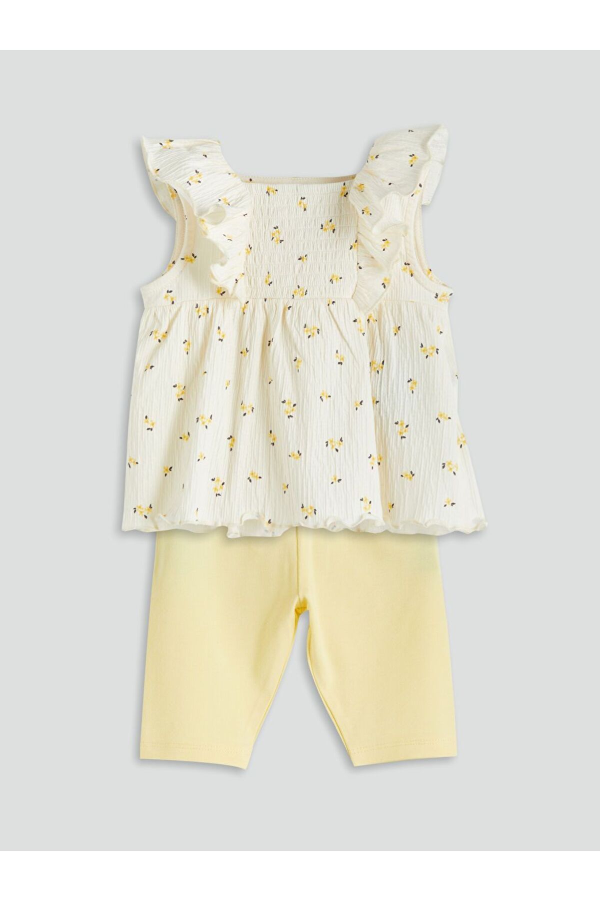 LC Waikiki LCW baby Çiçekli Kız Bebek Bluz ve Tayt 2'li