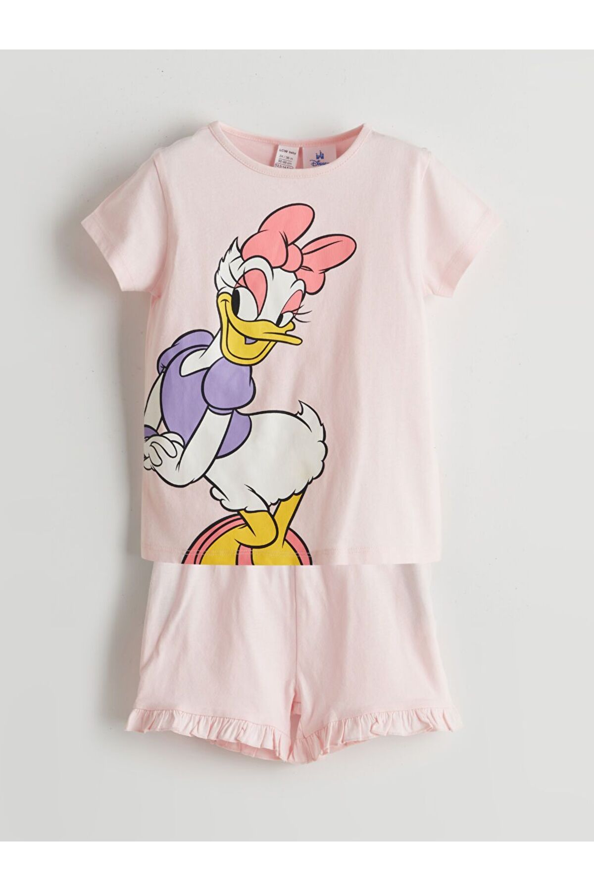 LC Waikiki LCW baby Daisy Duck Baskılı Kız Bebek Şortlu Pijama Takım