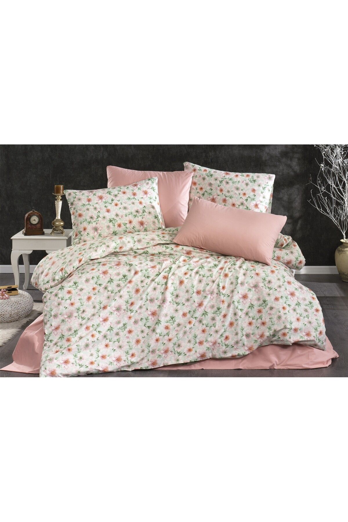 pınarhome collectıon PINAR HOME COLLECTION ÇİFT KİŞİLİK NEVRESİM SETİ 100% PAMUK (200X220 NEVRESİM+2 ADET YASTIK KILIFI)