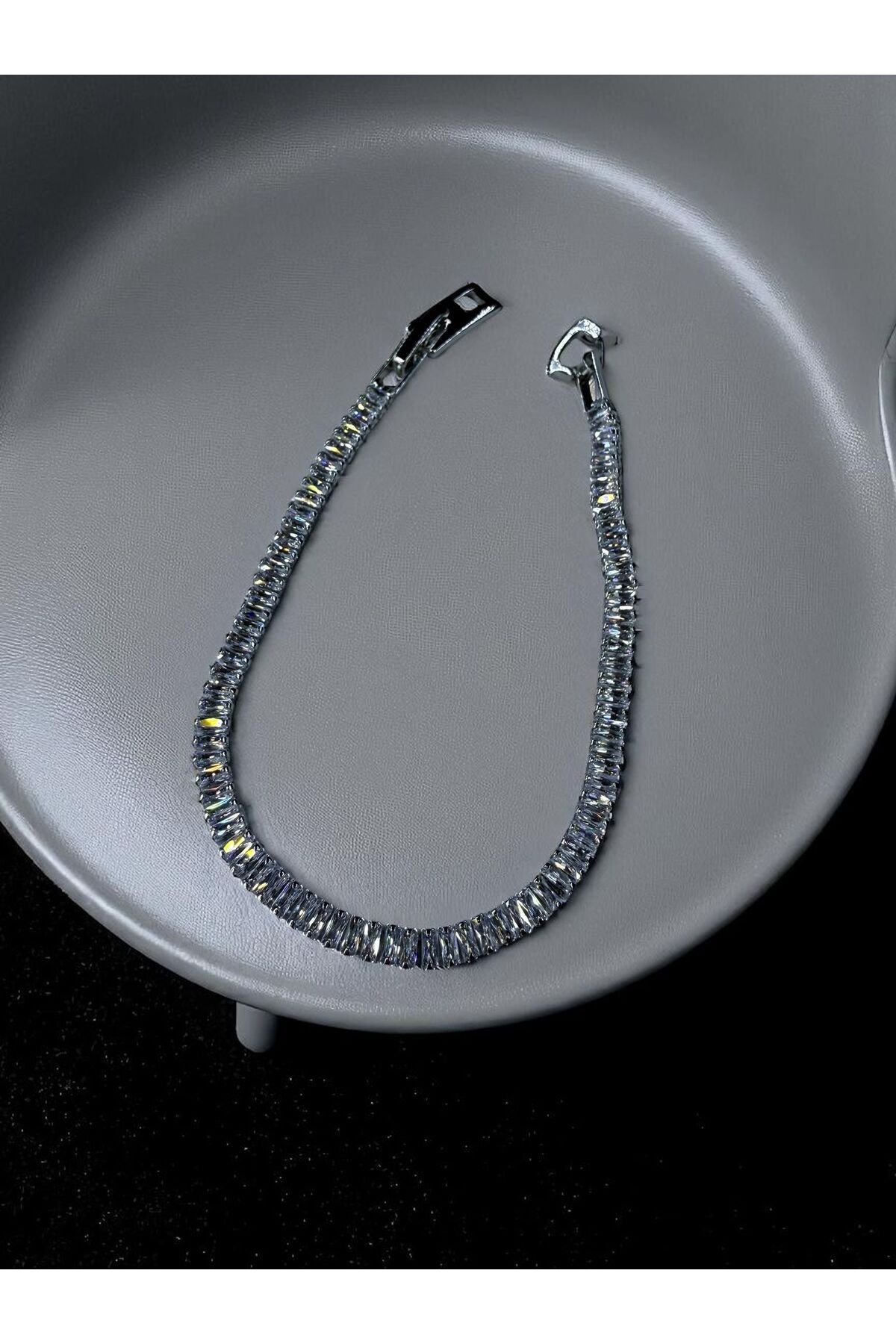 AKMNY BOUTIQUE Gümüş Renk Çelik Su Yolu Bileklik