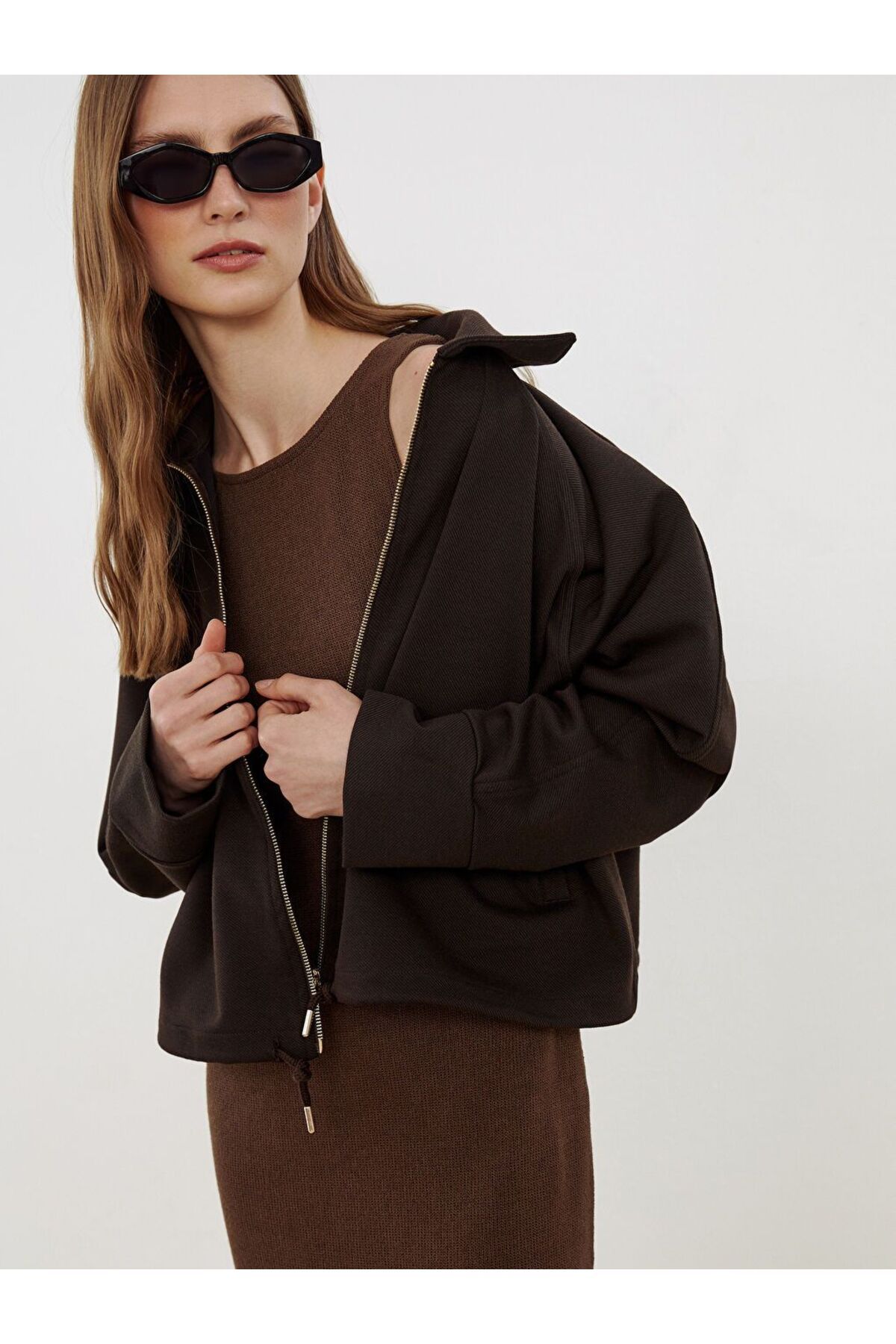 LC Waikiki LCW Vision Gömlek Yaka Oversize Kadın Ceket
