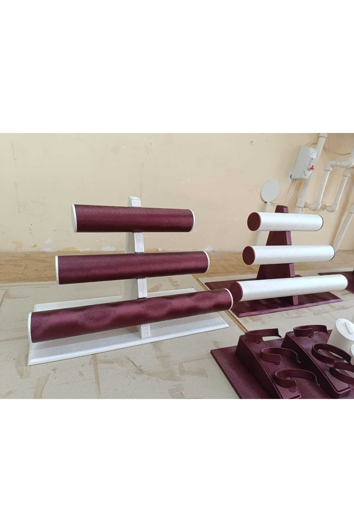 Anka Handmade Dizayn Dekor Kuyumcu Vitrin 3'lü Bileklik Standı Takı Organizeri