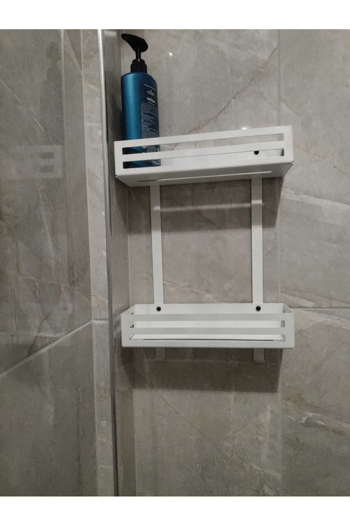 lyla concept Toren 2 Katlı Metal Şampuanlık Seti
