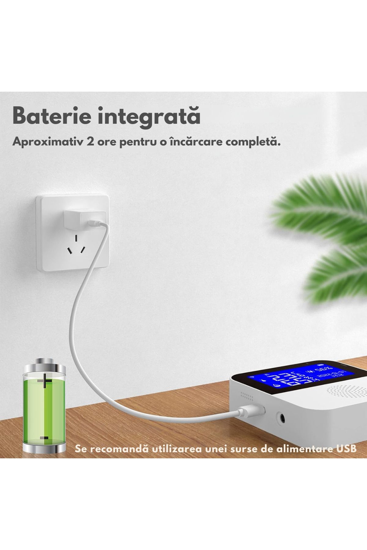 VisionHub-Senzor Temperatura, Umiditate Wifi Inteligent, Termometru Monitorizare Prin Aplicatie, Sonda Externa 6