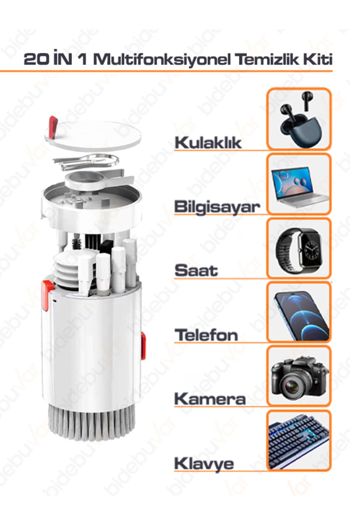 bidebuvar 20’si 1 Arada Elektronik Cihaz Temizleme Kiti – Tek Setle Tüm Teknolojik Ürünlerinizi Koruyun