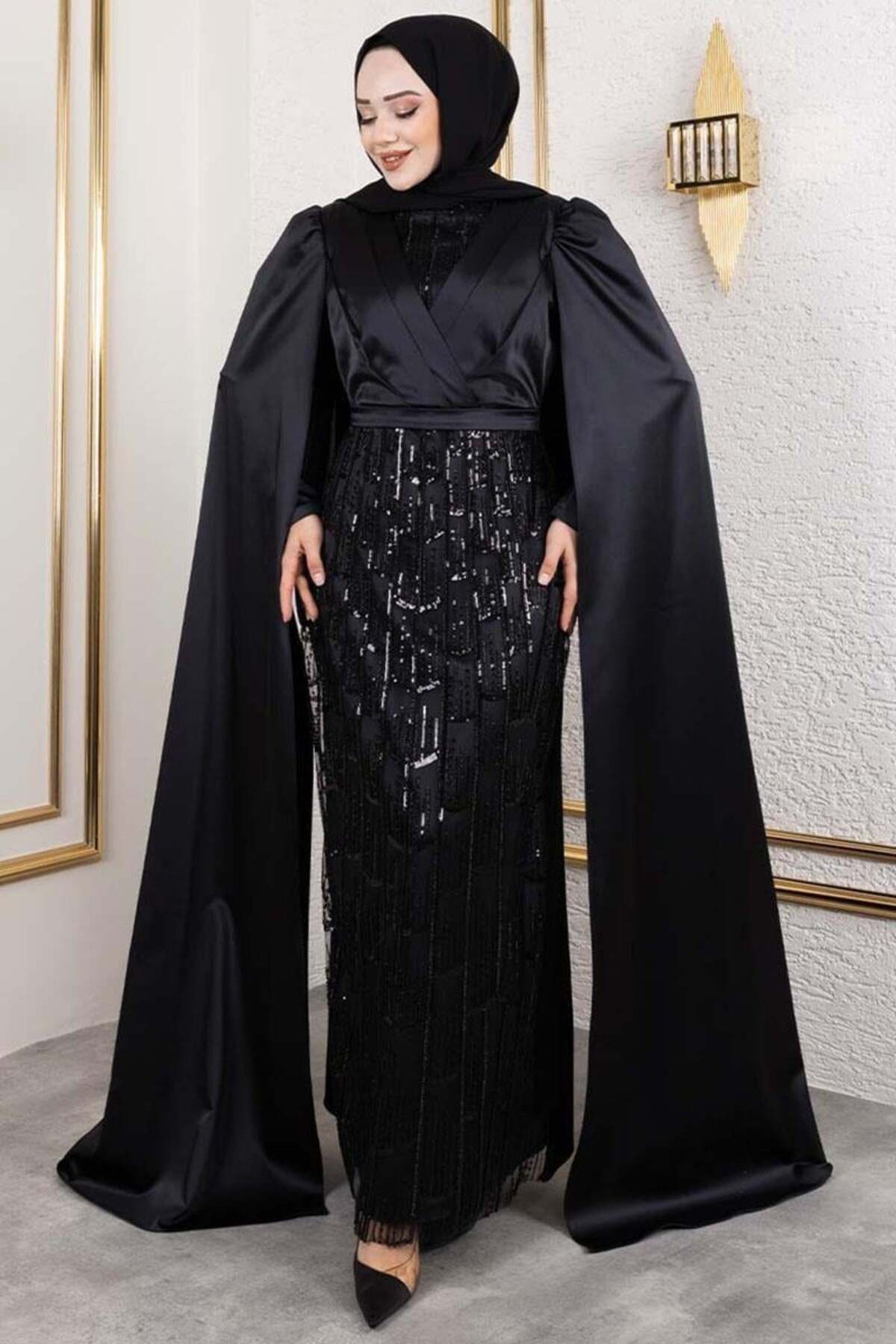 ORCHID Önü Drape Detaylı Saten Abiye