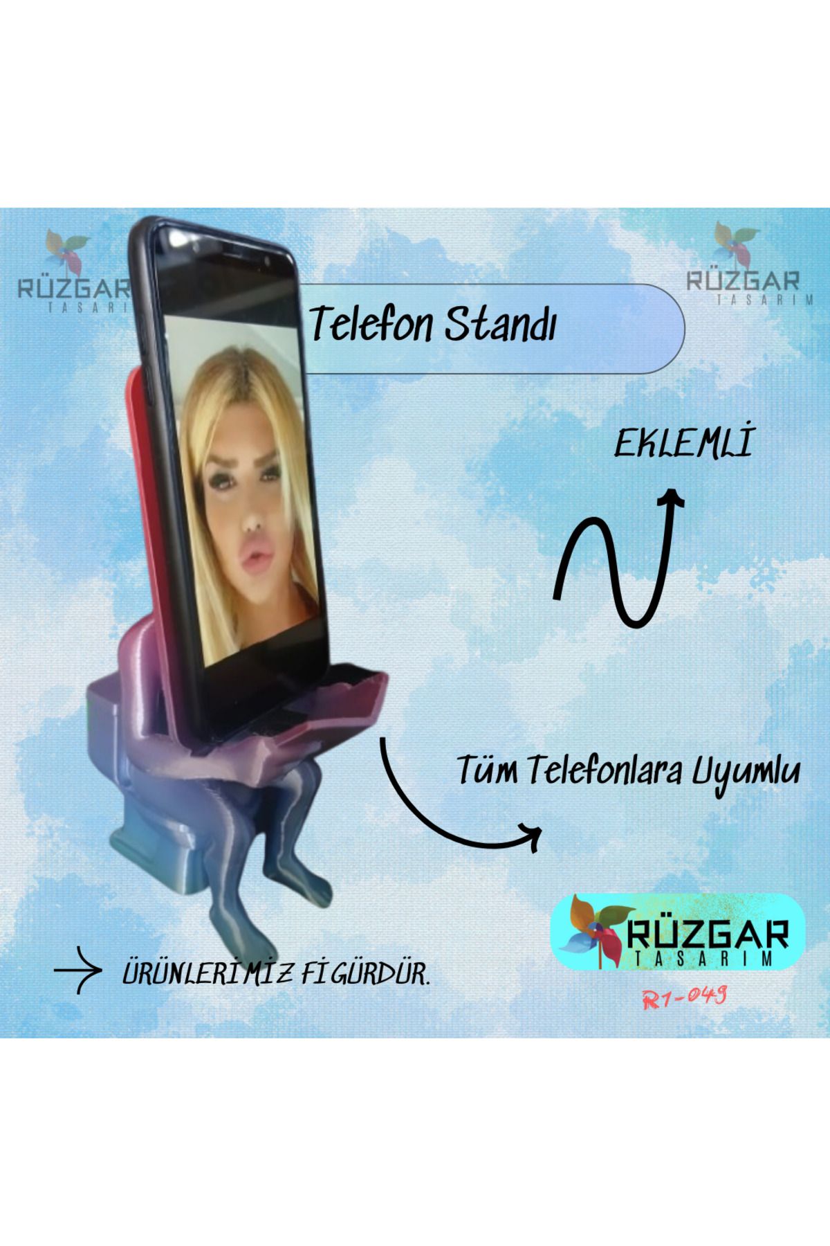 Rüzgar Tasarım Telefon Standı- Telefon Tutacağı - WC de Çok Vakit Geçirenlere- Arkadaşa Komik Hediye
