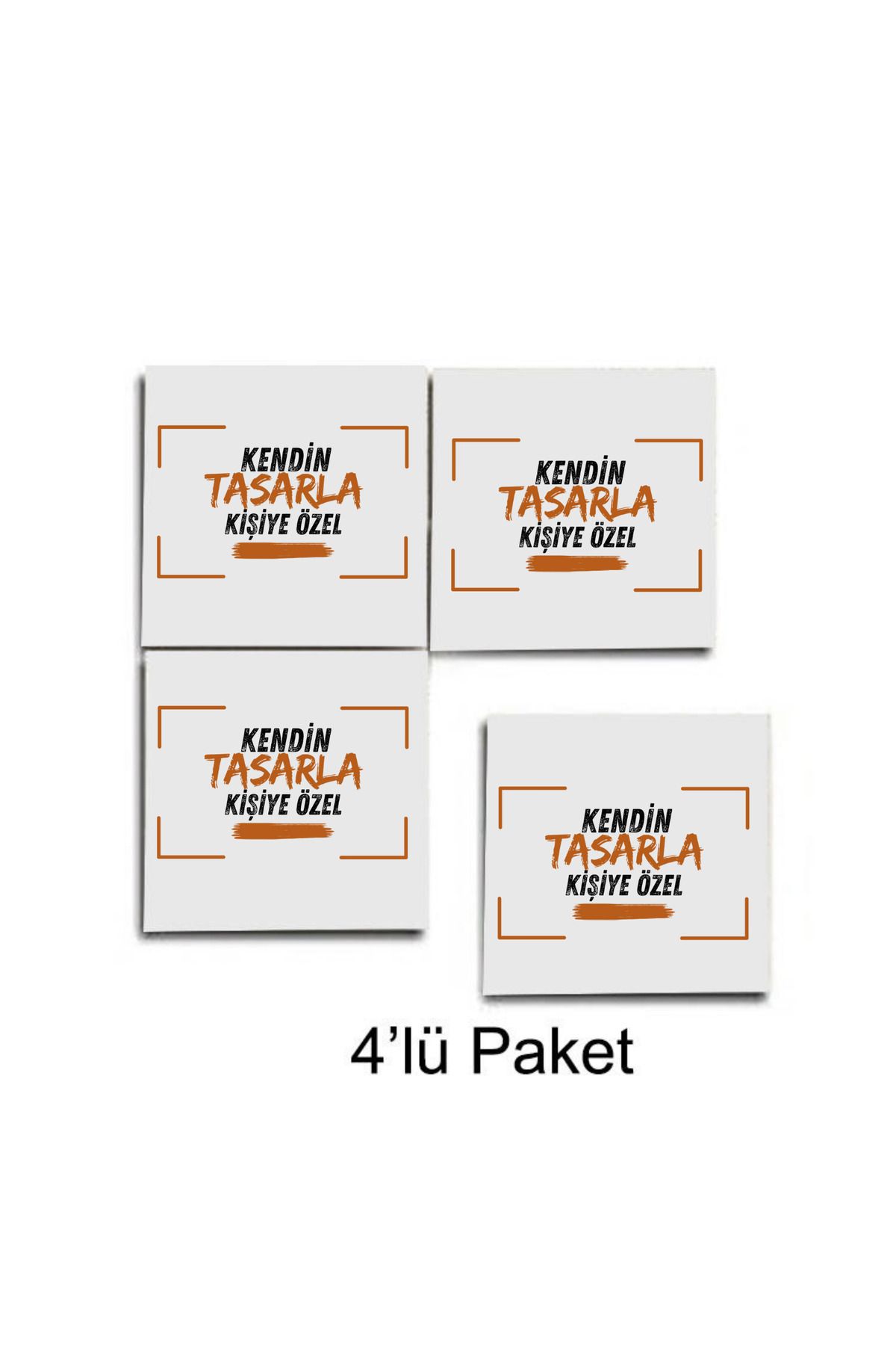 Gülefli Kızı Kendin Tasarla Kişiye Özel Fotoğraflı Yazılı Seramik Magnet Foto Magnet (4'lü Set)