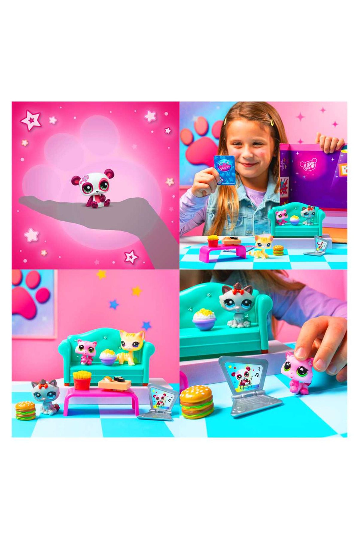 Art Tone Littlest Pet Shop MİNİŞLER AKŞAM YEMEĞİ OYUN SETİ 3 LÜ MİNİŞ FİGÜR 4+