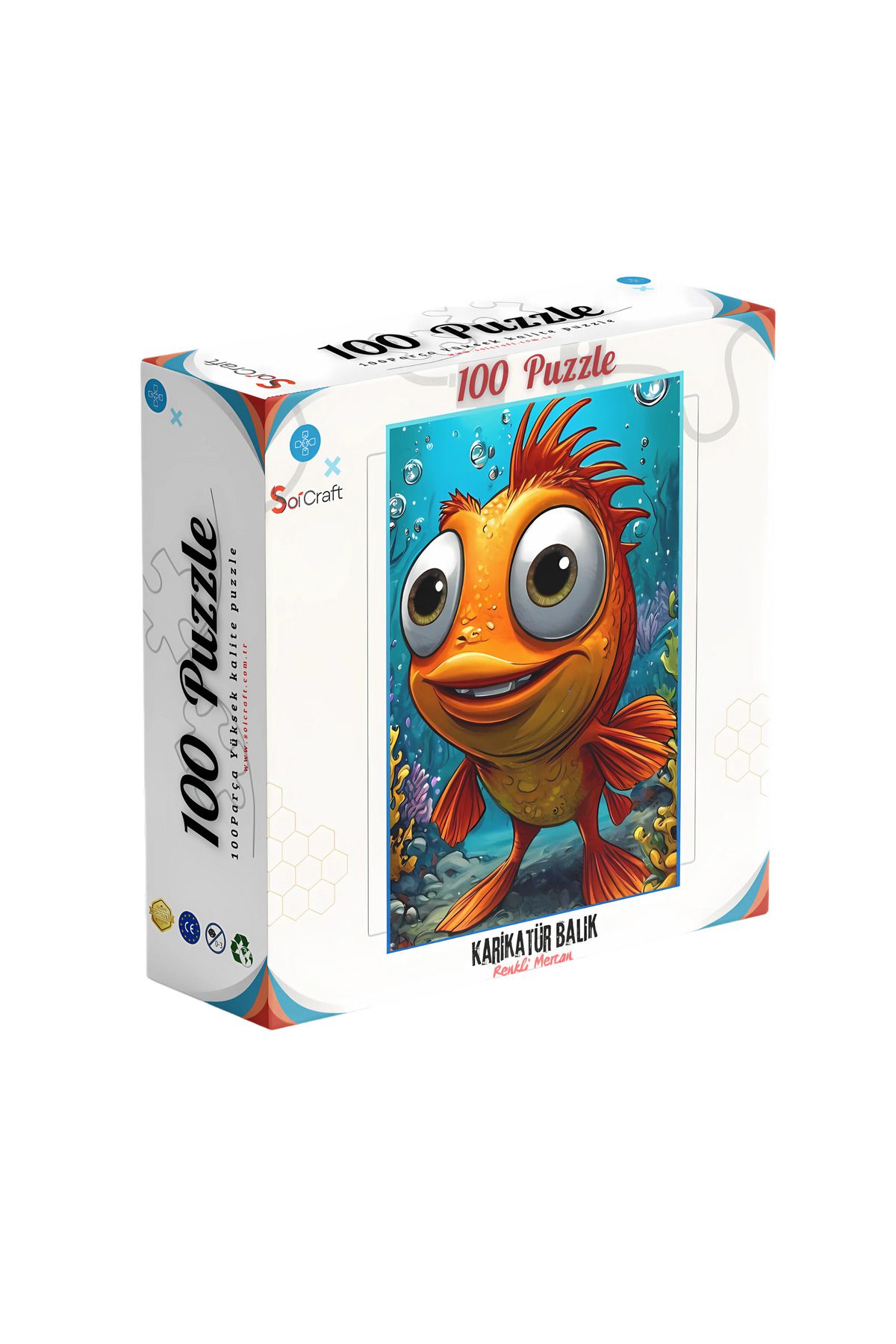 Soi Craft 100 Parça Puzzle Çift Tasarım Tek Kutu Renkli Mercan