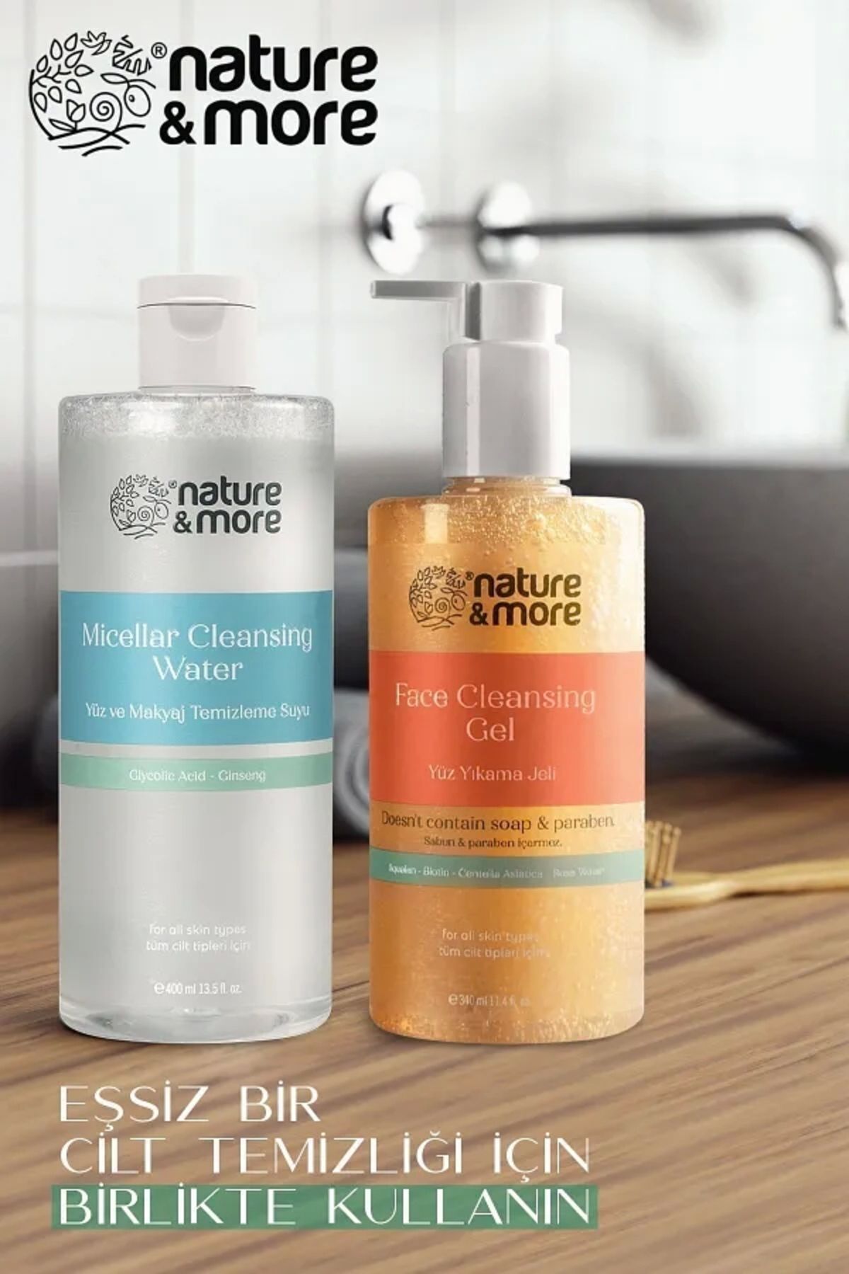 Nature More Makyaj Temizleme Suyu & Yüz Temizleme Jeli ( Ekonomik Paket )