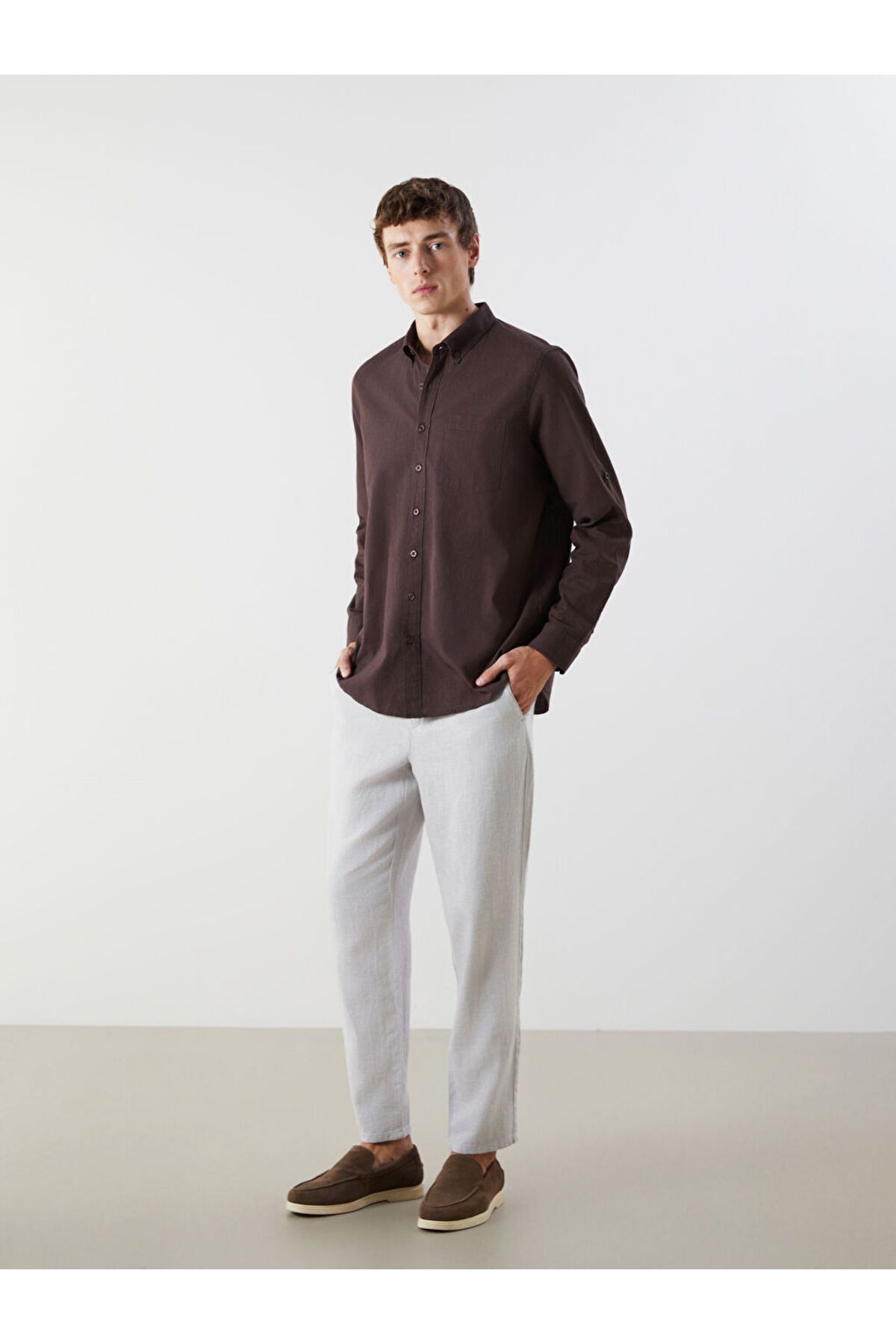 LC Waikiki Yeni Sezon Standart Kalip Keten Karisimli Erkek Chino Pantolon - S51104Z8