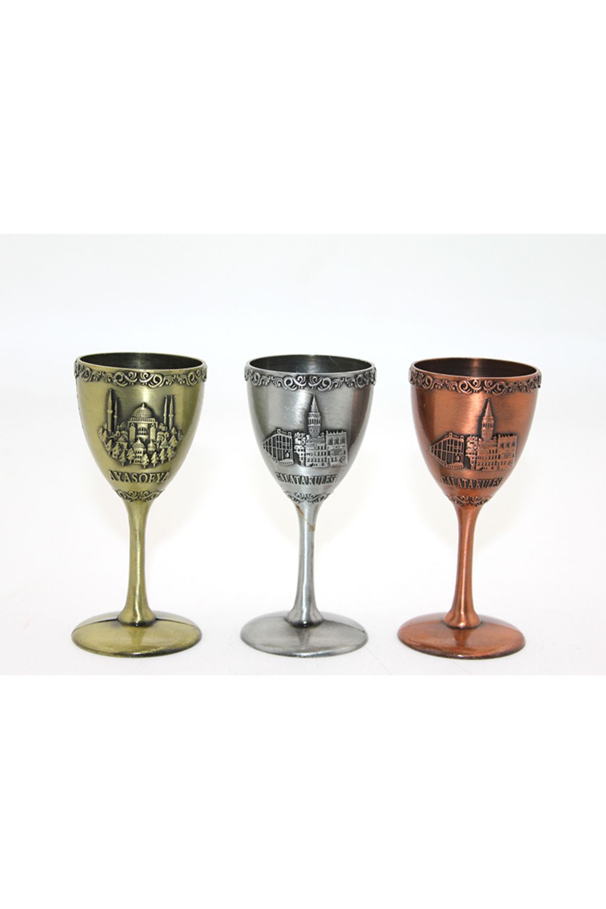 D&M Life Collection Metal İstanbul Yöresel Kadeh Bardak