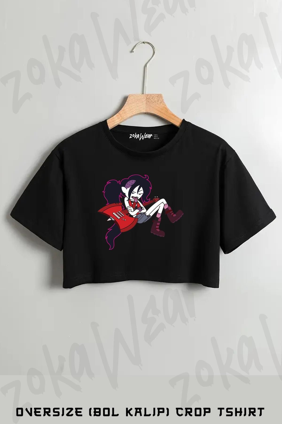 ZOKAWEAR Marceline 2 Baskılı Oversize Crop T-Shirt