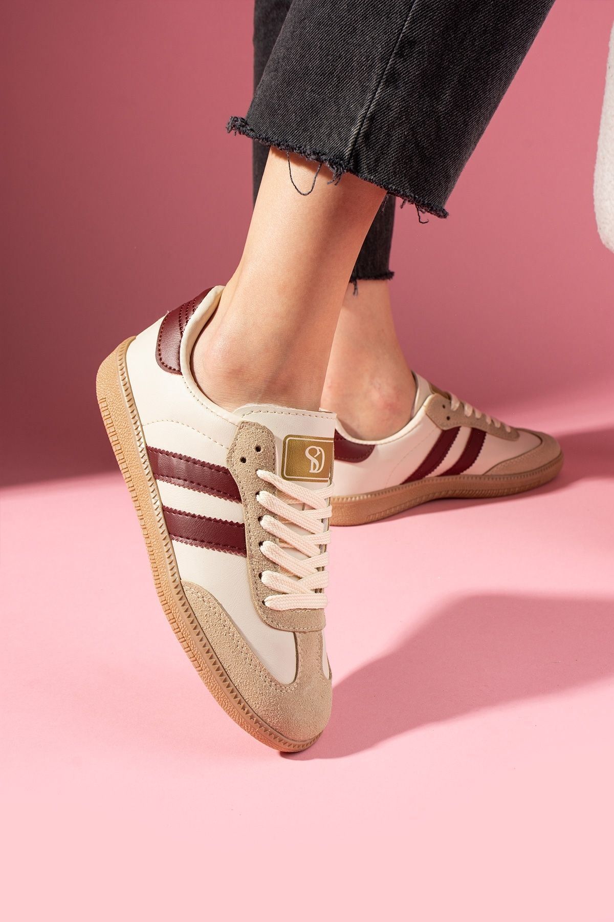 FUGA MODA Helix Bej Bağcıklı Spor Sneaker Ayakkabı