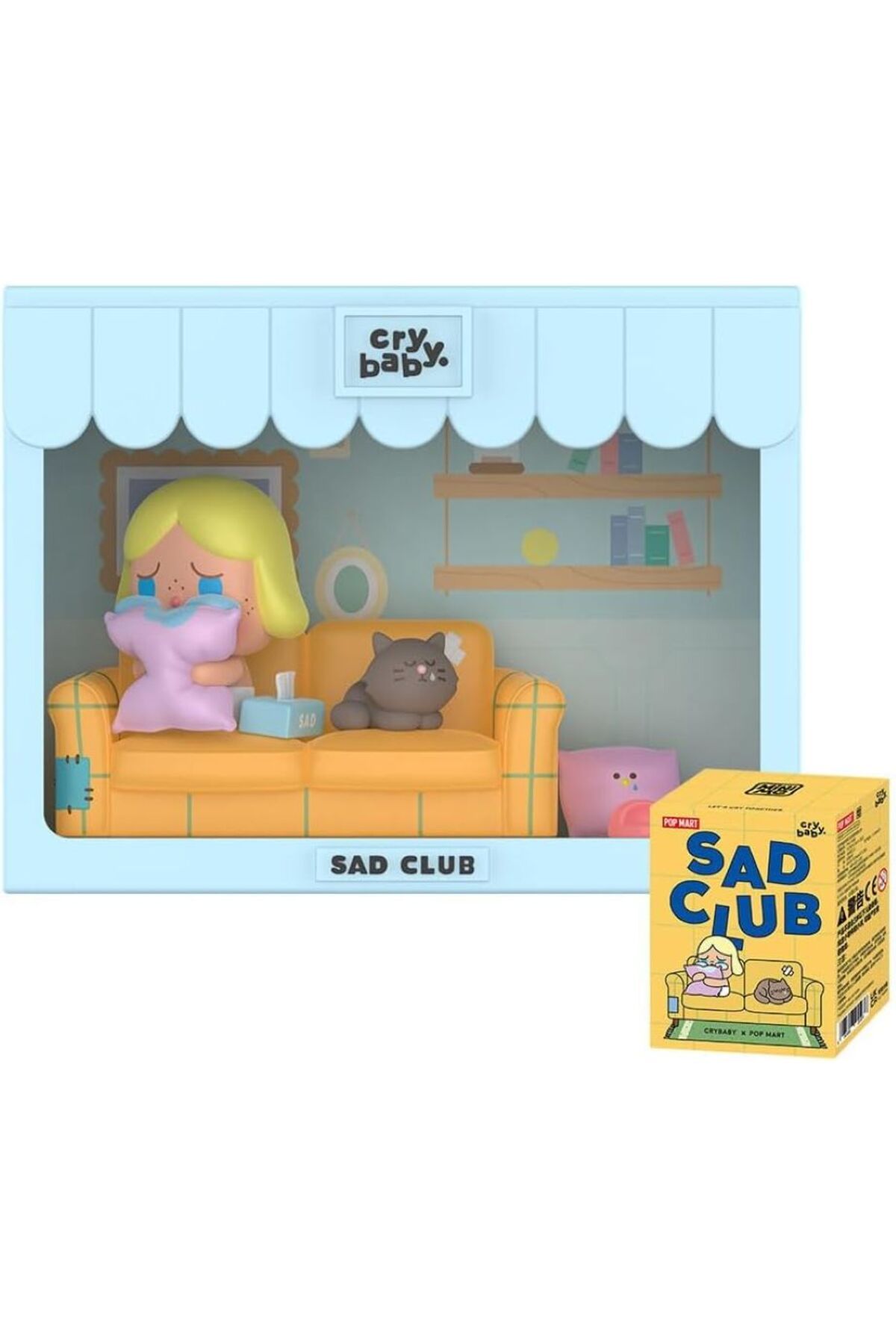 Pop Mart CRYBABY Sad Club Serisi, Rastgele Figür, 2,5 inç Koleksiyonluk Figür Seti