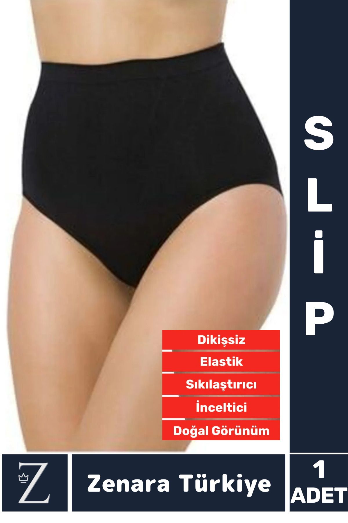 Zenara Gündelik İz Göstermez Alt Karın Toparlayan Sıkılaştıran İncelten Dikişsiz Yüksek Bel Slip Korse