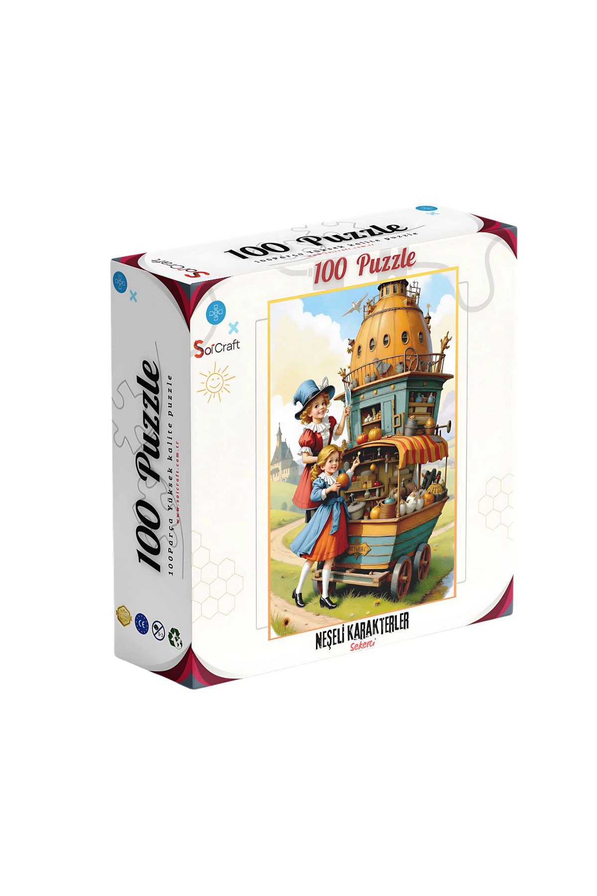 Soi Craft 100 Parça Puzzle Çift Tasarım Tek Kutu Neşeli Karakterler