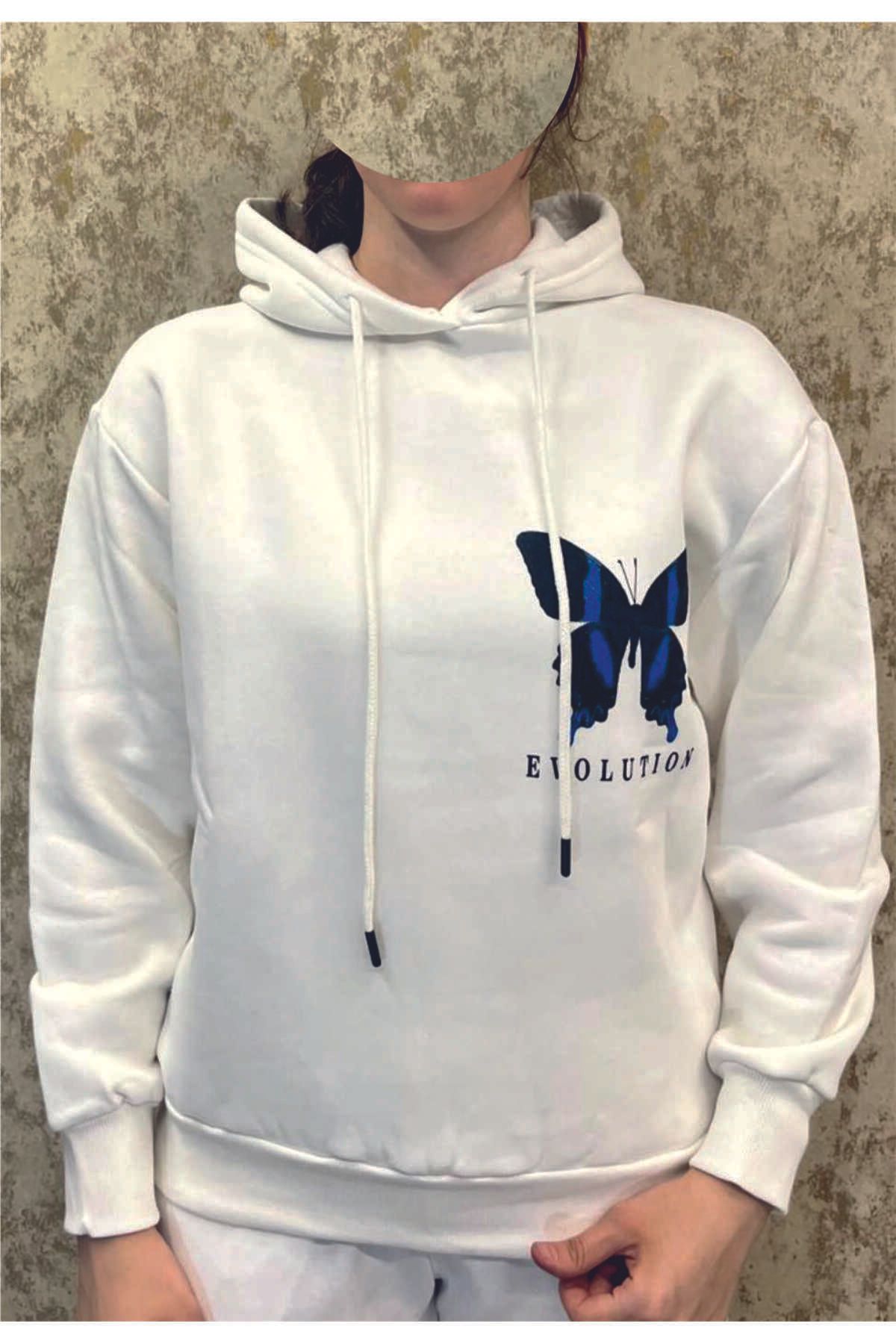 MAK Sweatshirtm Kapüşonlu Beyaz